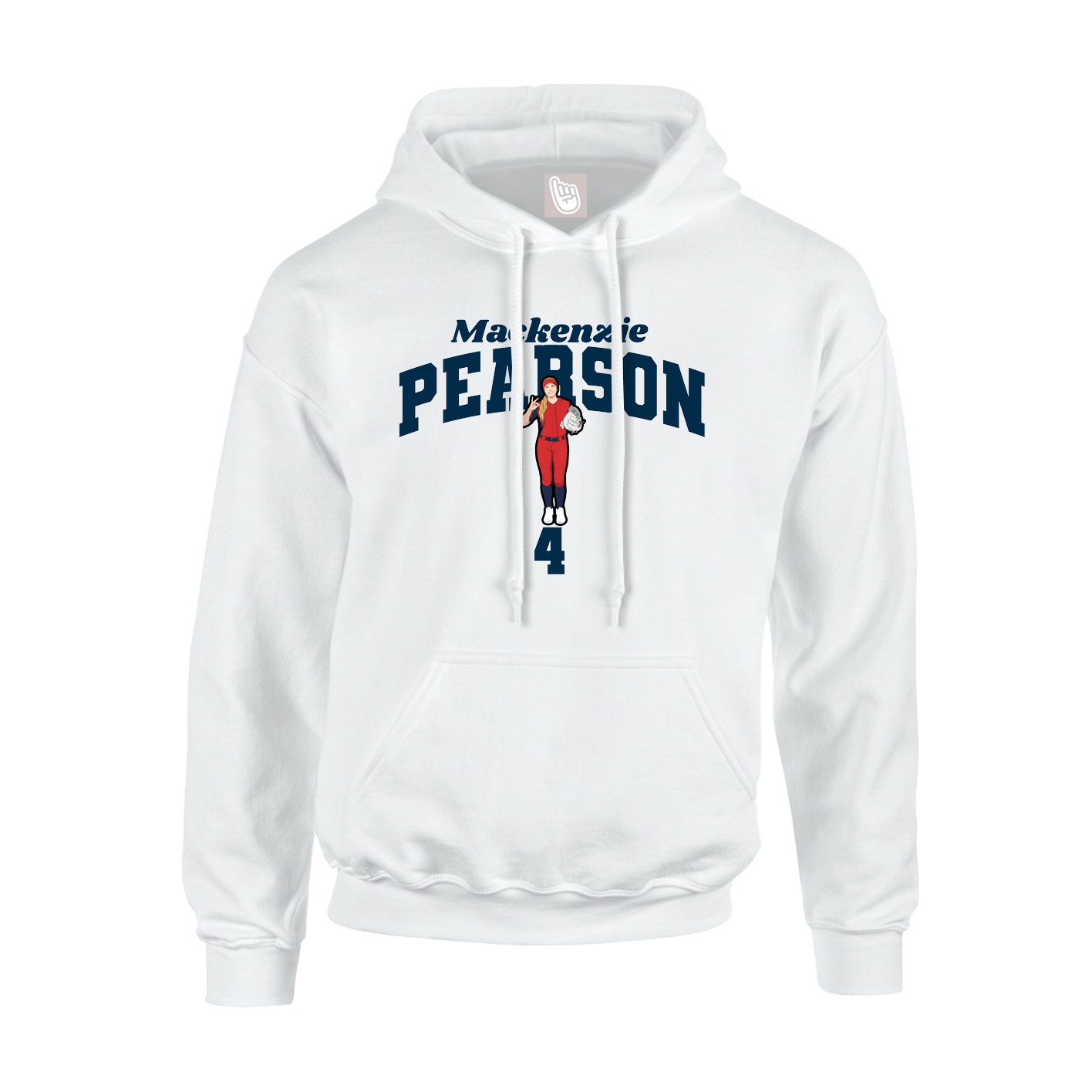 Youth Hoodie — Signature Arch in White