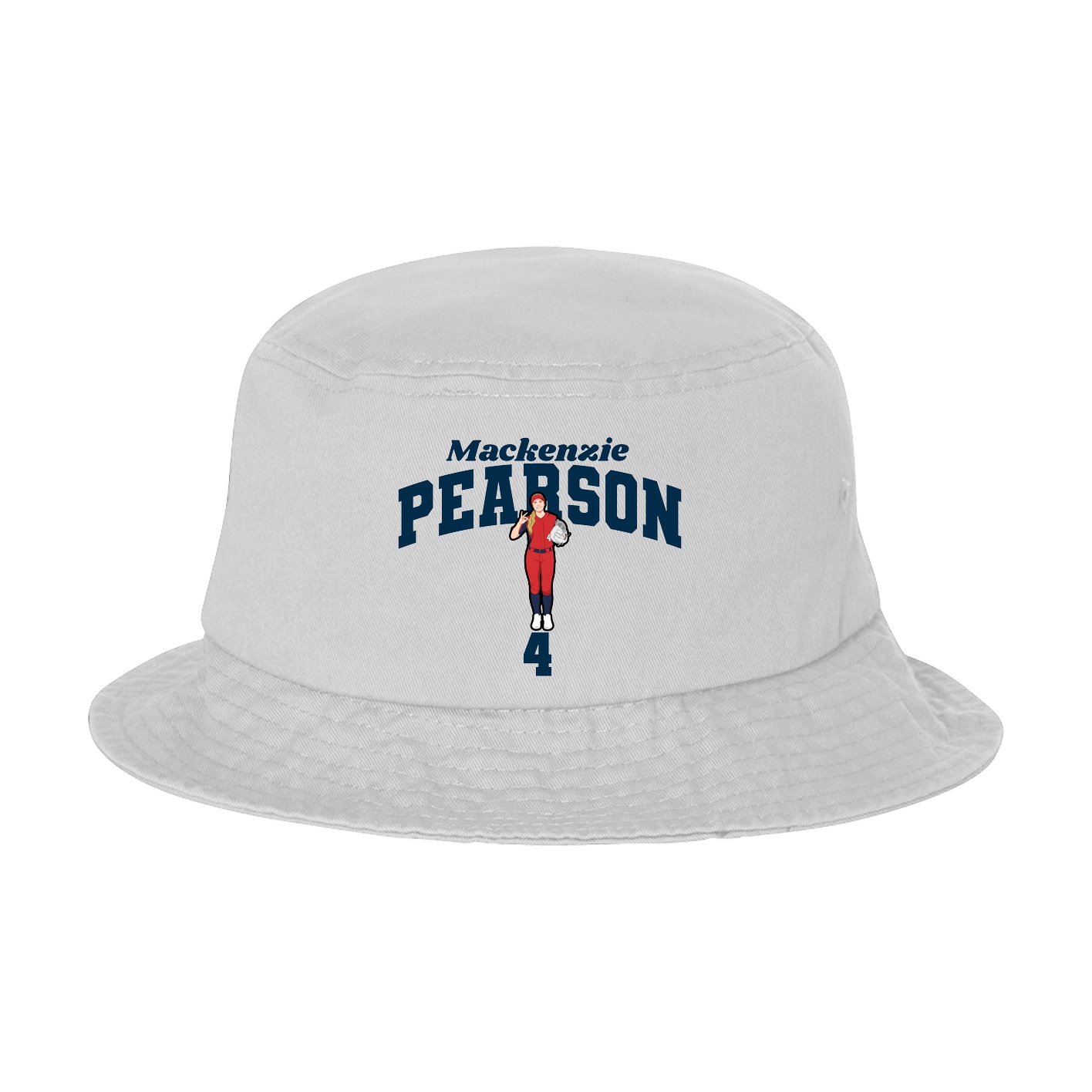 Bucket Cap — Signature Arch in White