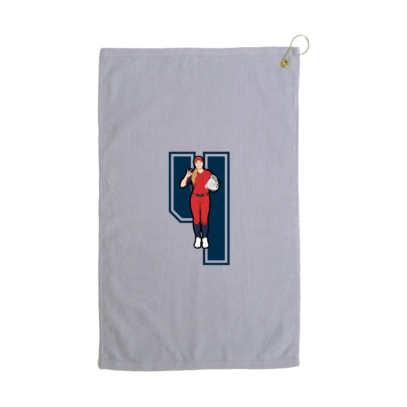Golf Towel — Number in Grey