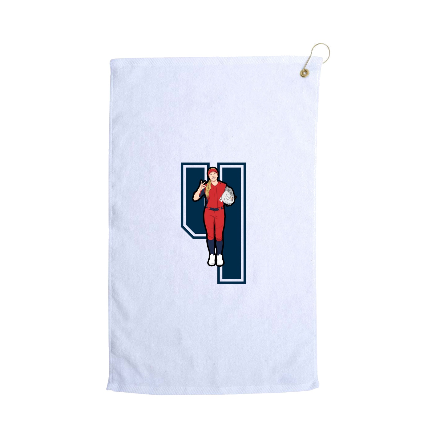 Golf Towel — Number in White
