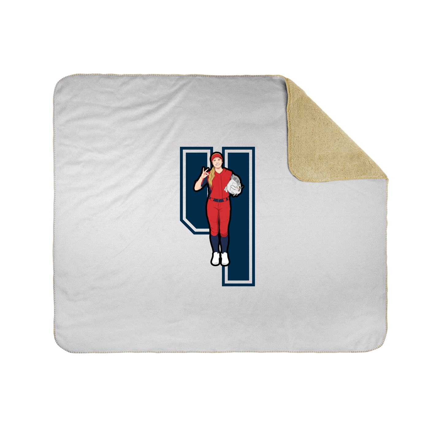 Throw Blanket — Number in White