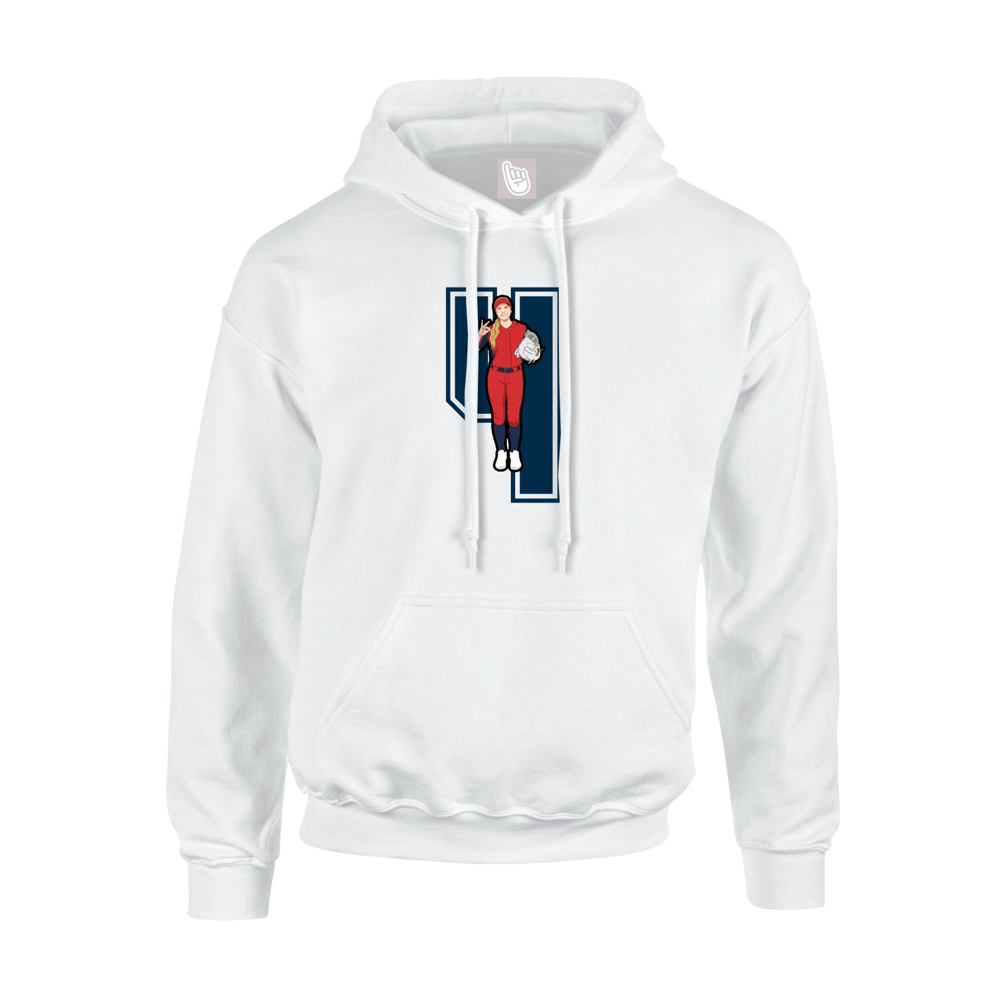 Youth Hoodie — Number in White