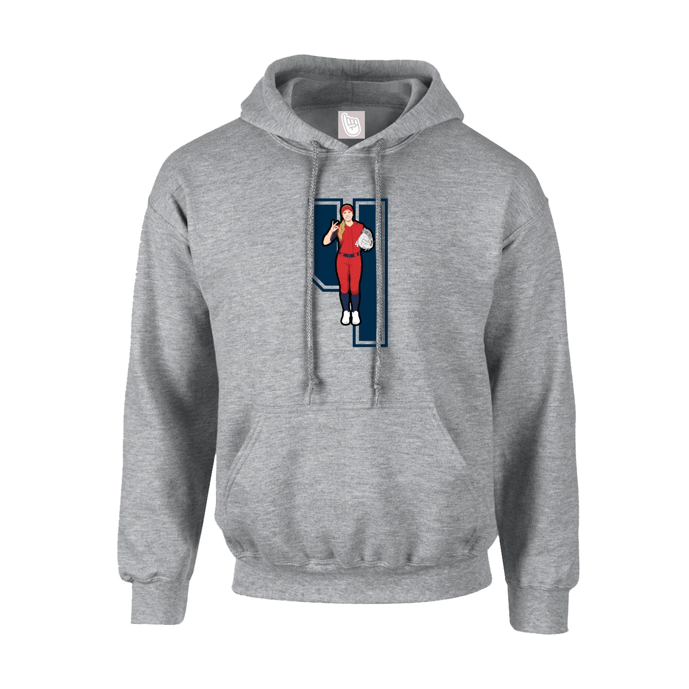Youth Hoodie — Number in Grey