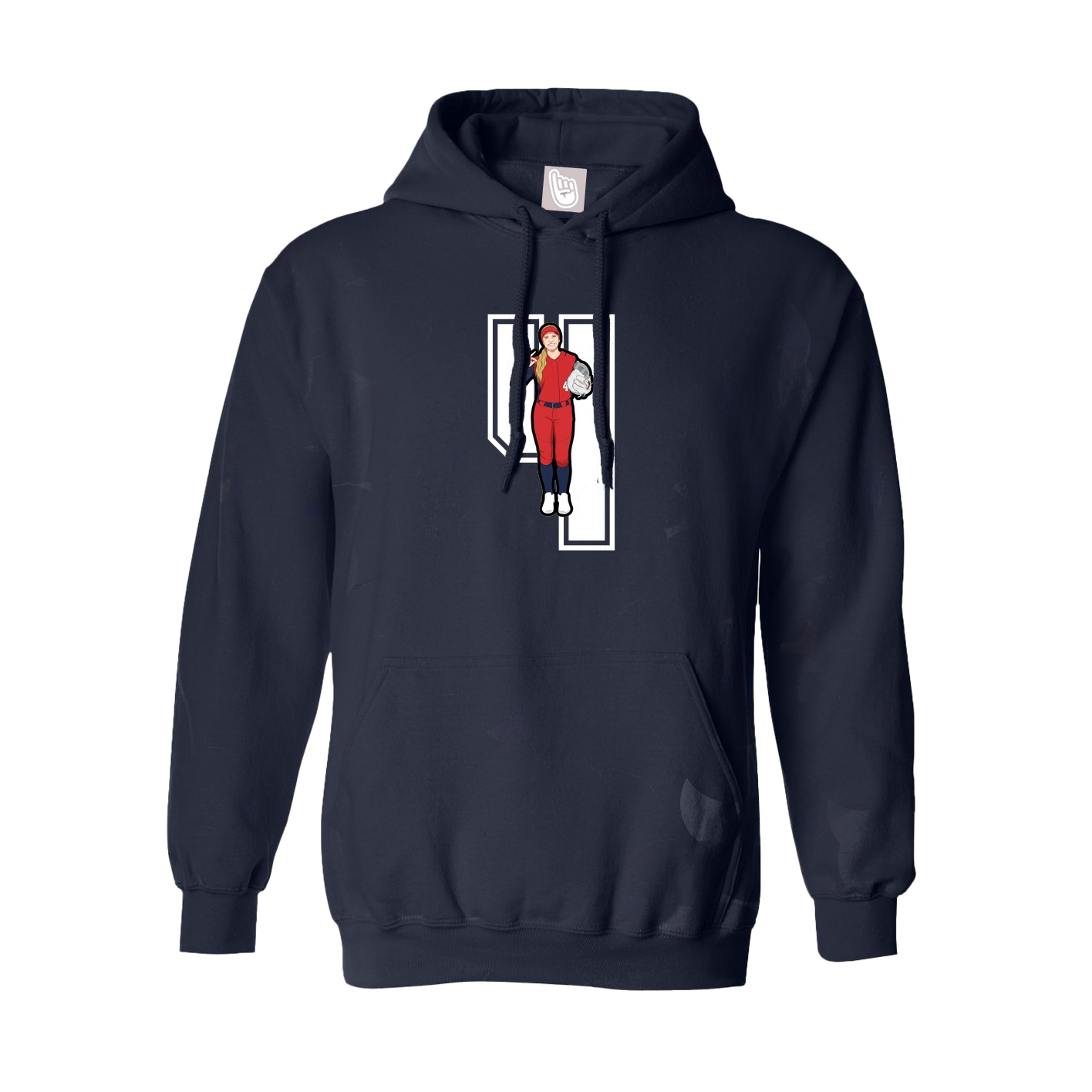 Youth Hoodie — Number in Navy