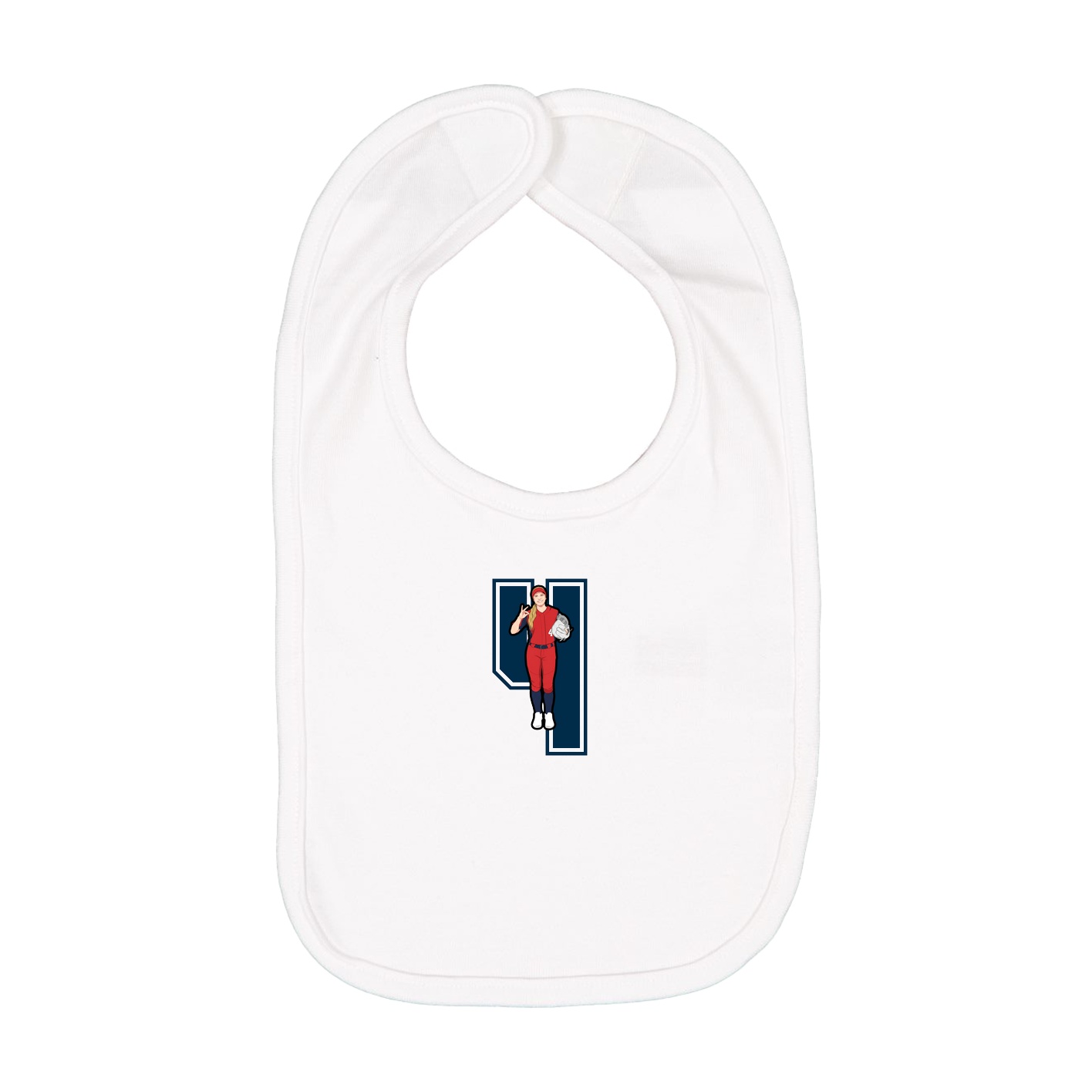 Infant Bib — Number in White