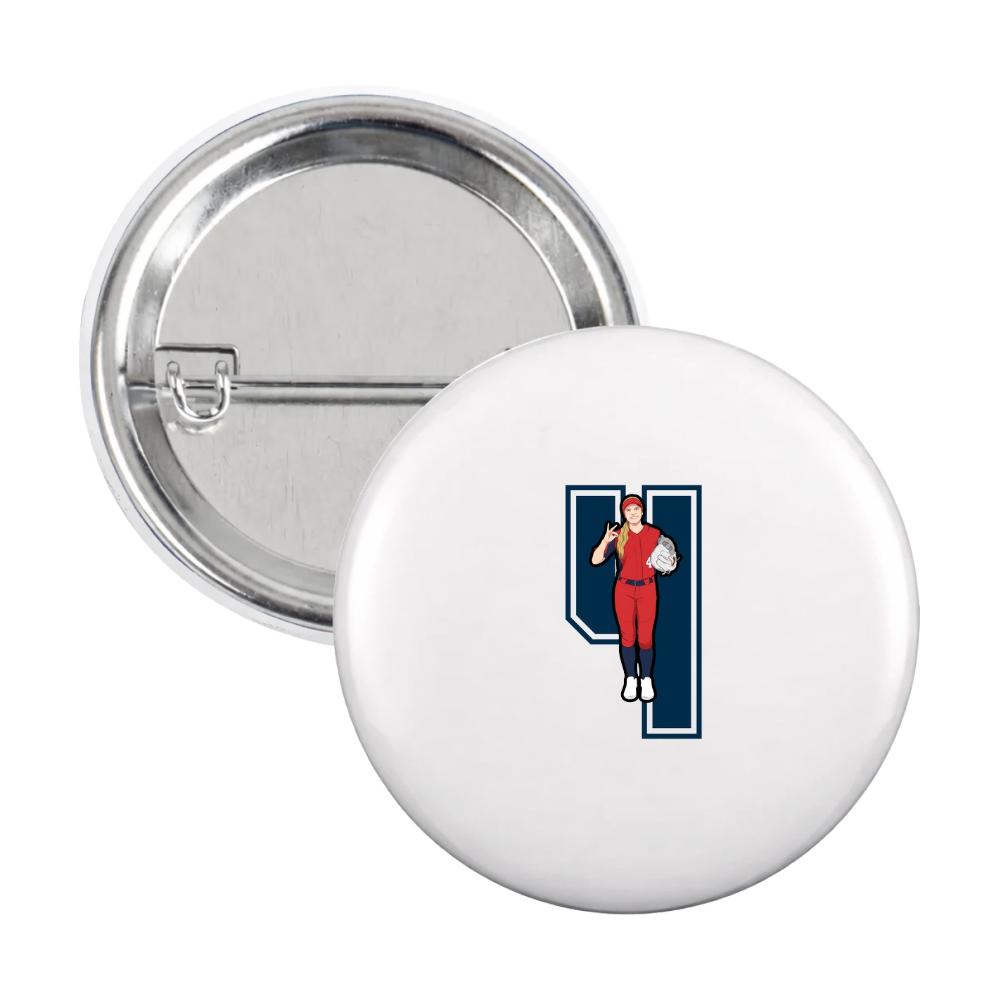 Game Day Button — Number in White