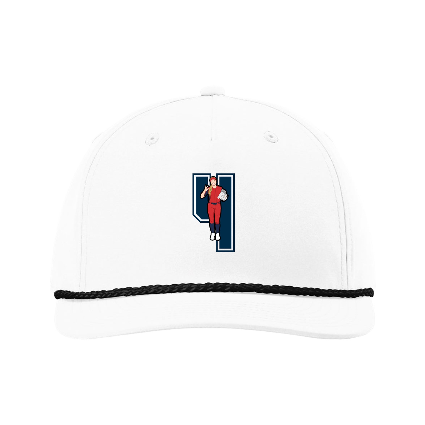 Five-Panel Classic Rope Cap — Number in White