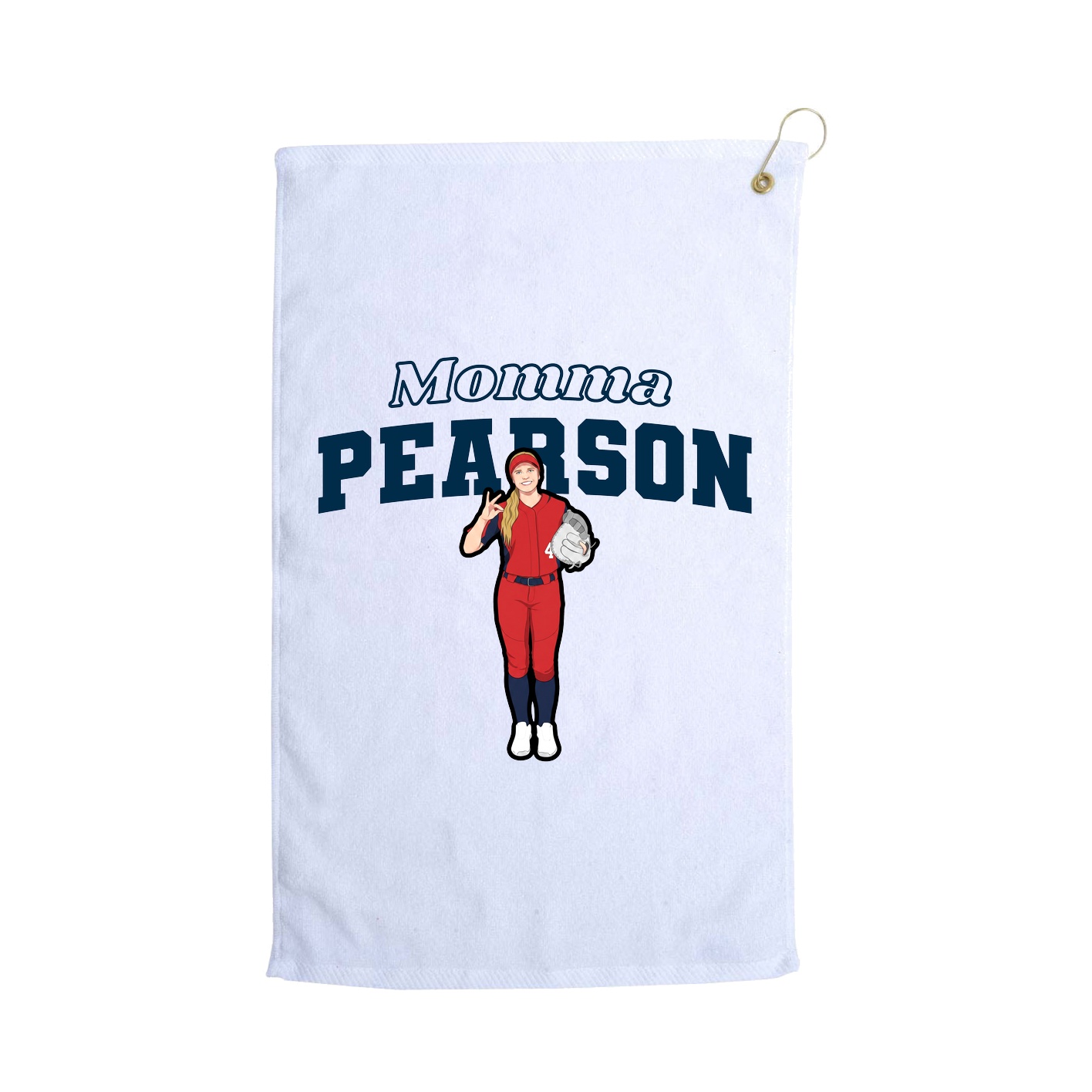 Golf Towel — Mothers Day Block in White