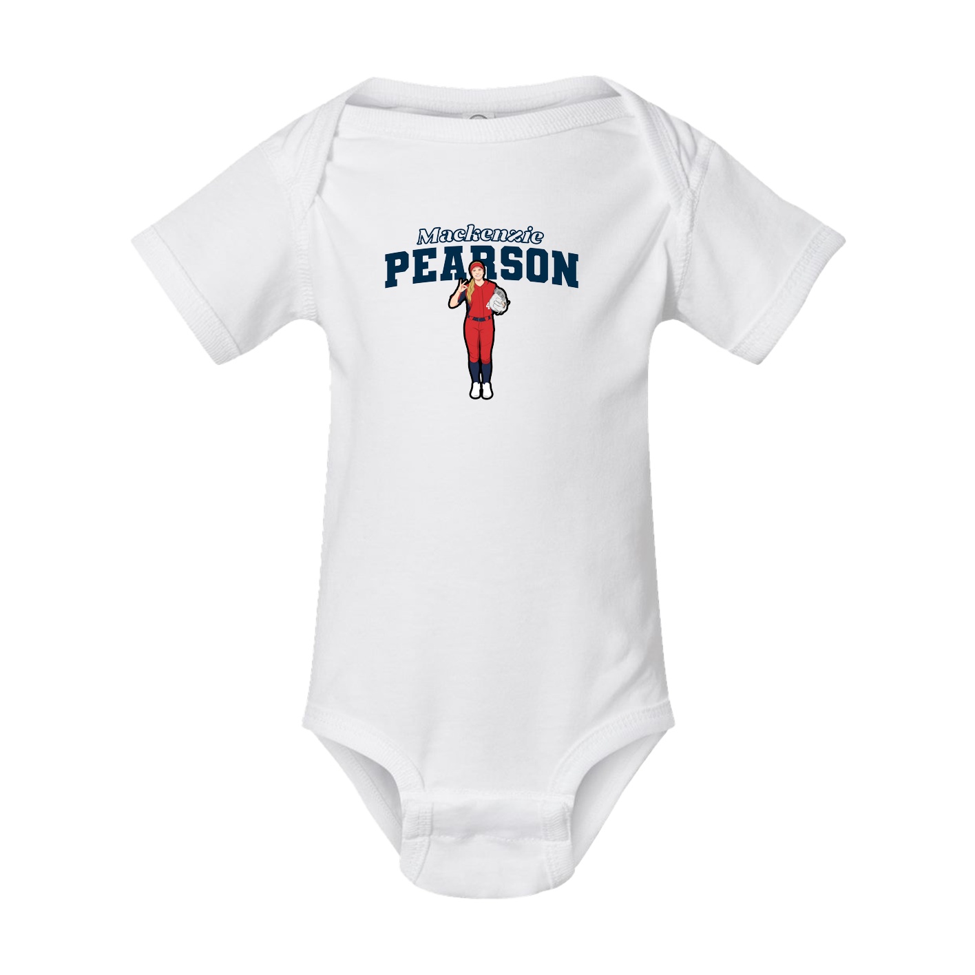 Baby Onesie — Name Arch in White