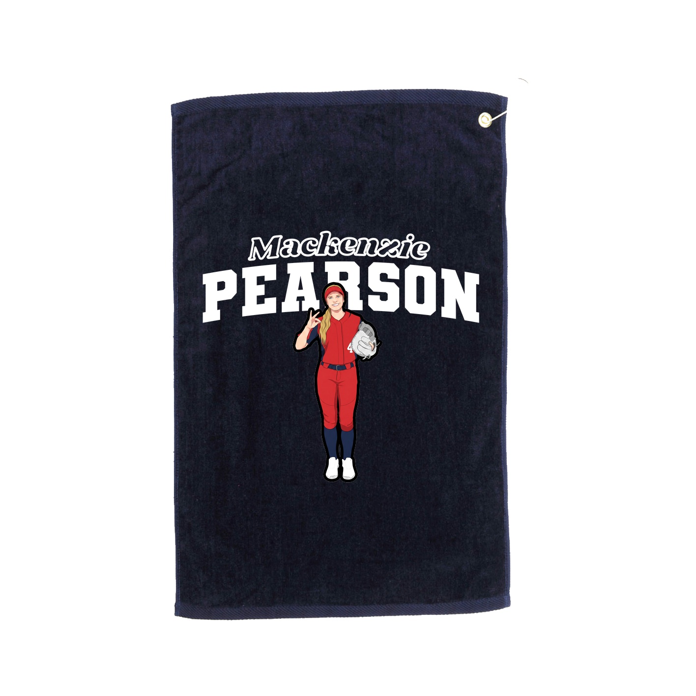 Golf Towel — Name Arch in Navy