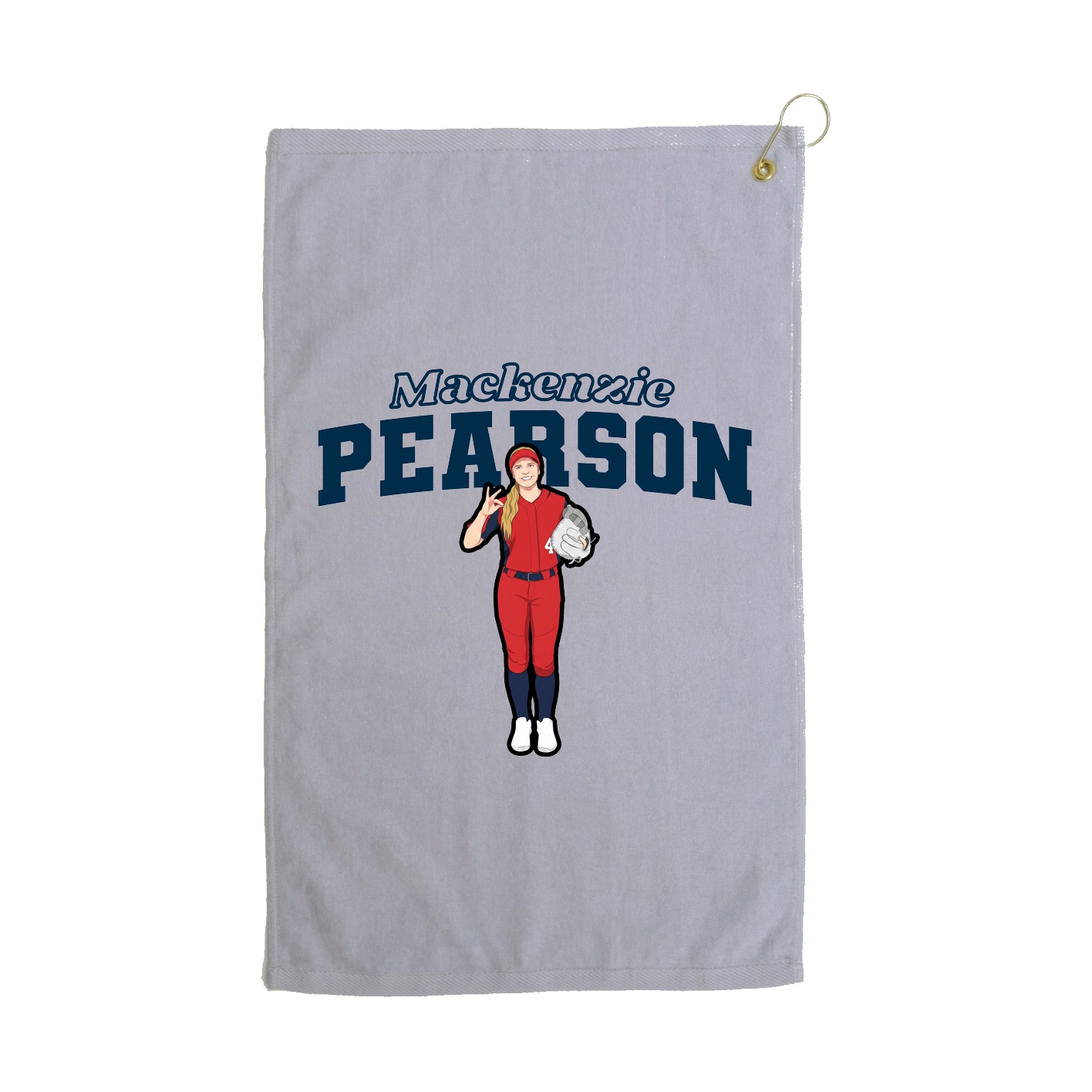 Golf Towel — Name Arch in Grey