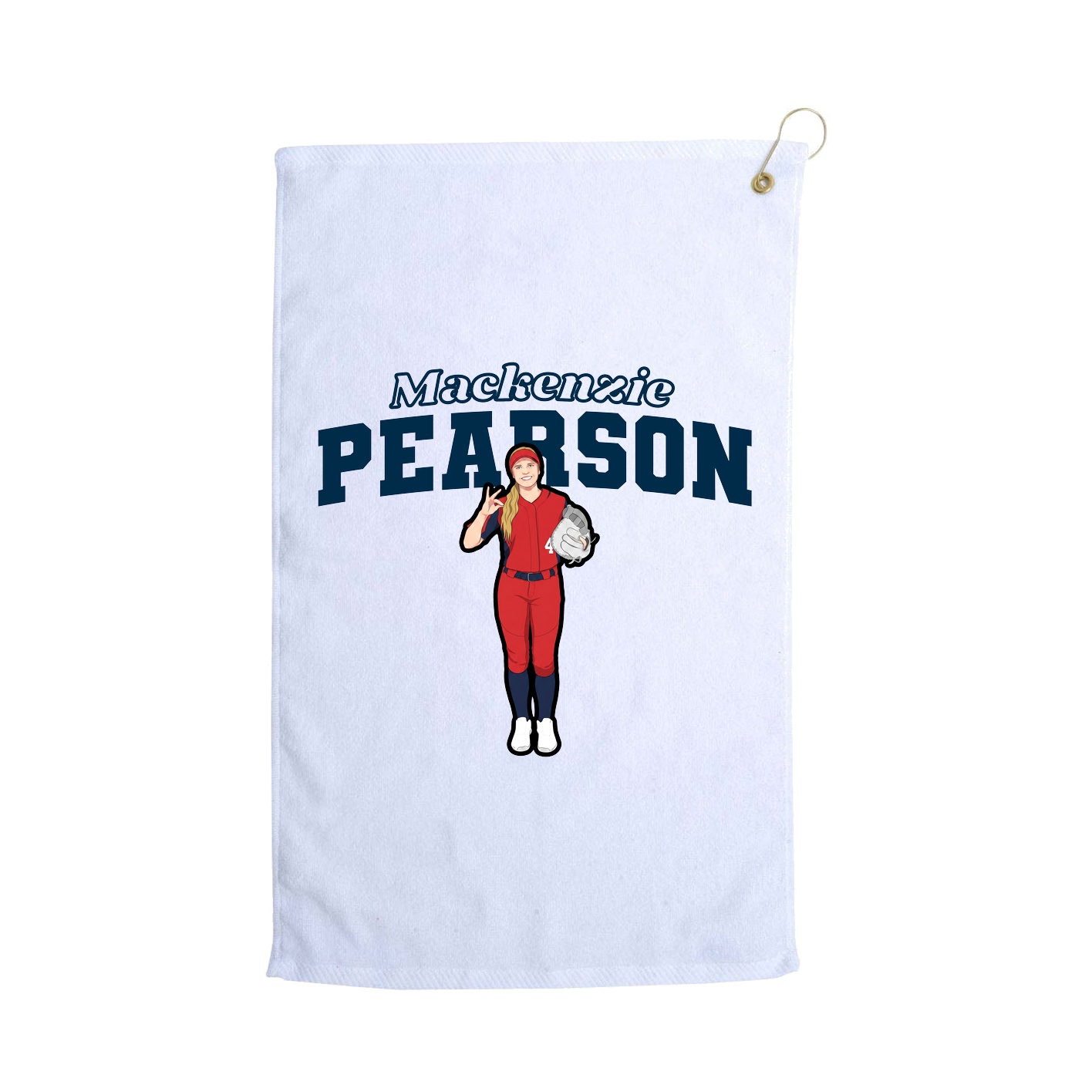 Golf Towel — Name Arch in White