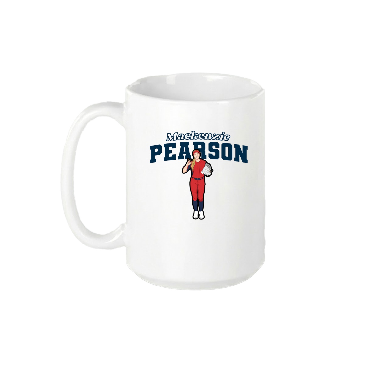 15oz Coffee Mug — Name Arch in White