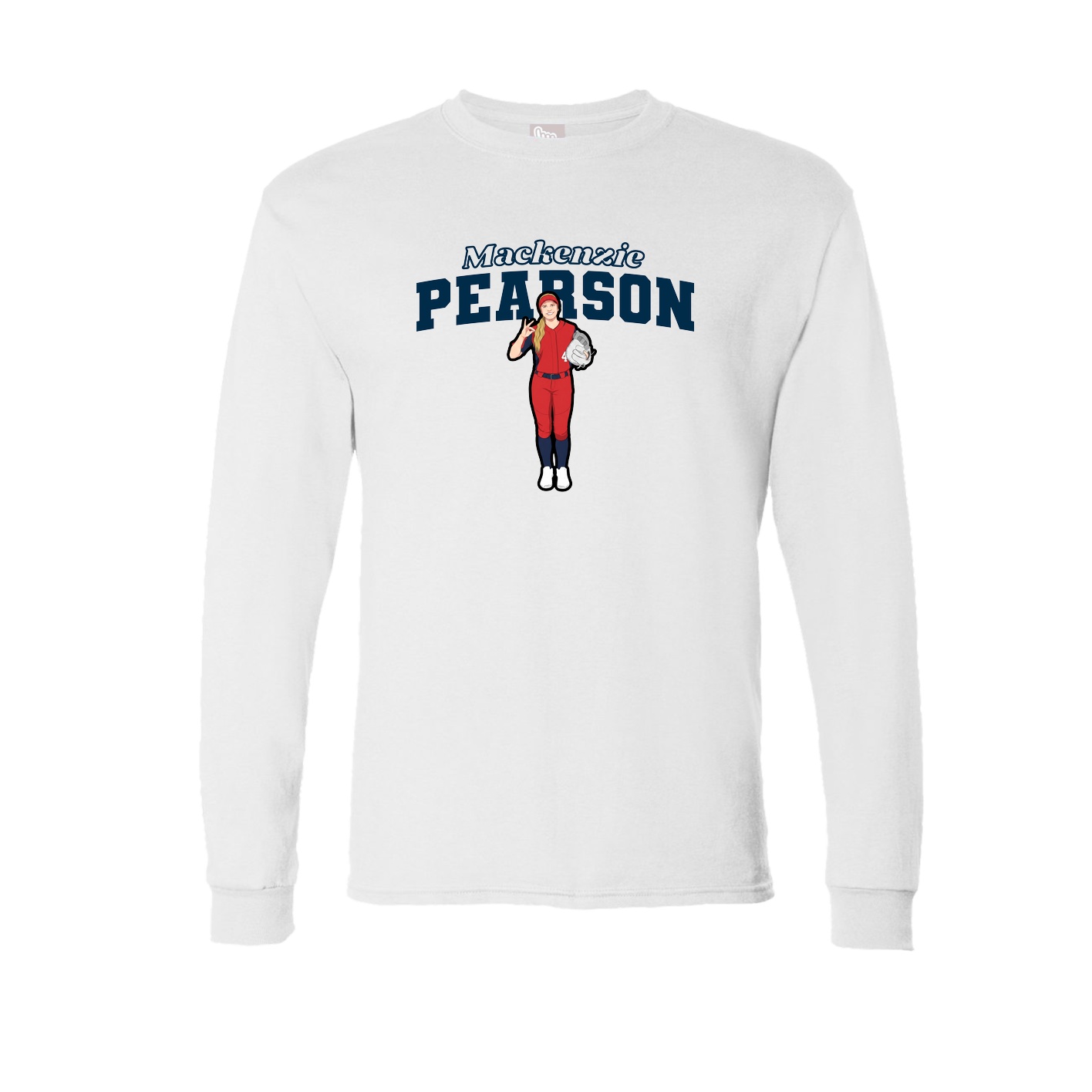 Long Sleeve Tee — Name Arch in White
