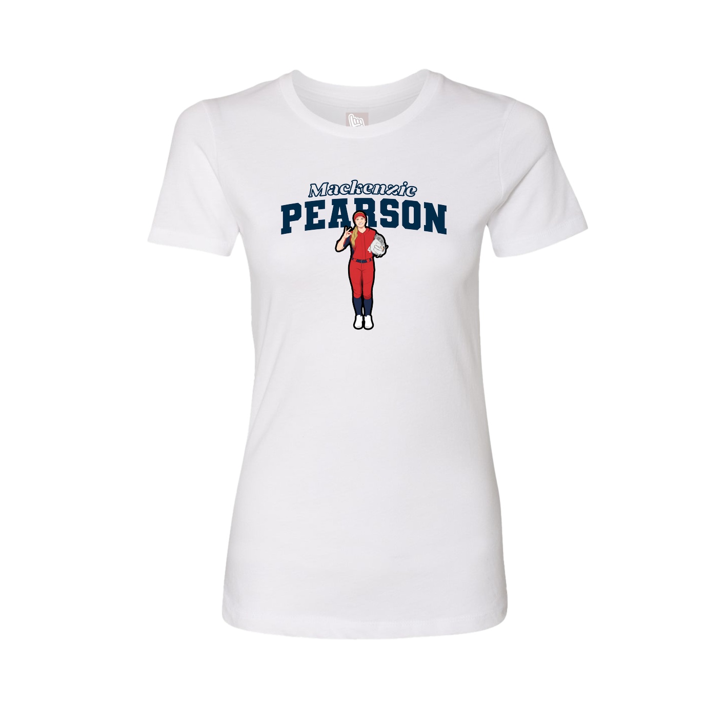 Womens Tee — Name Arch in White