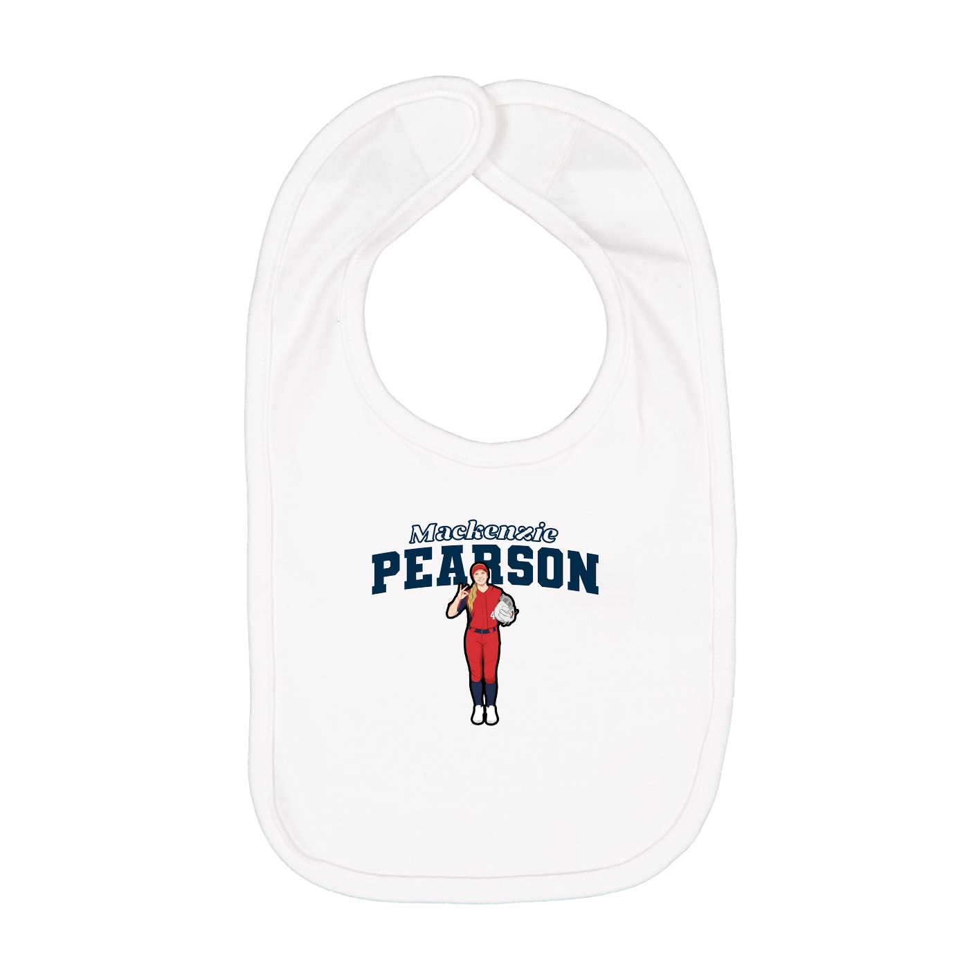Infant Bib — Name Arch in White