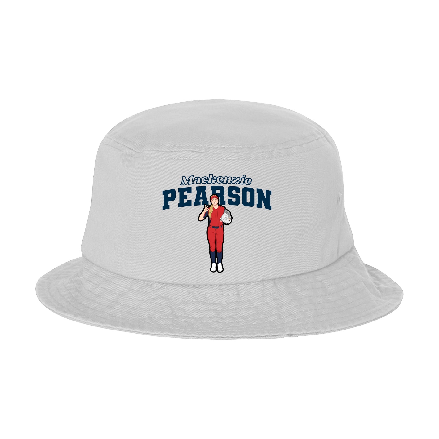 Bucket Cap — Name Arch in White