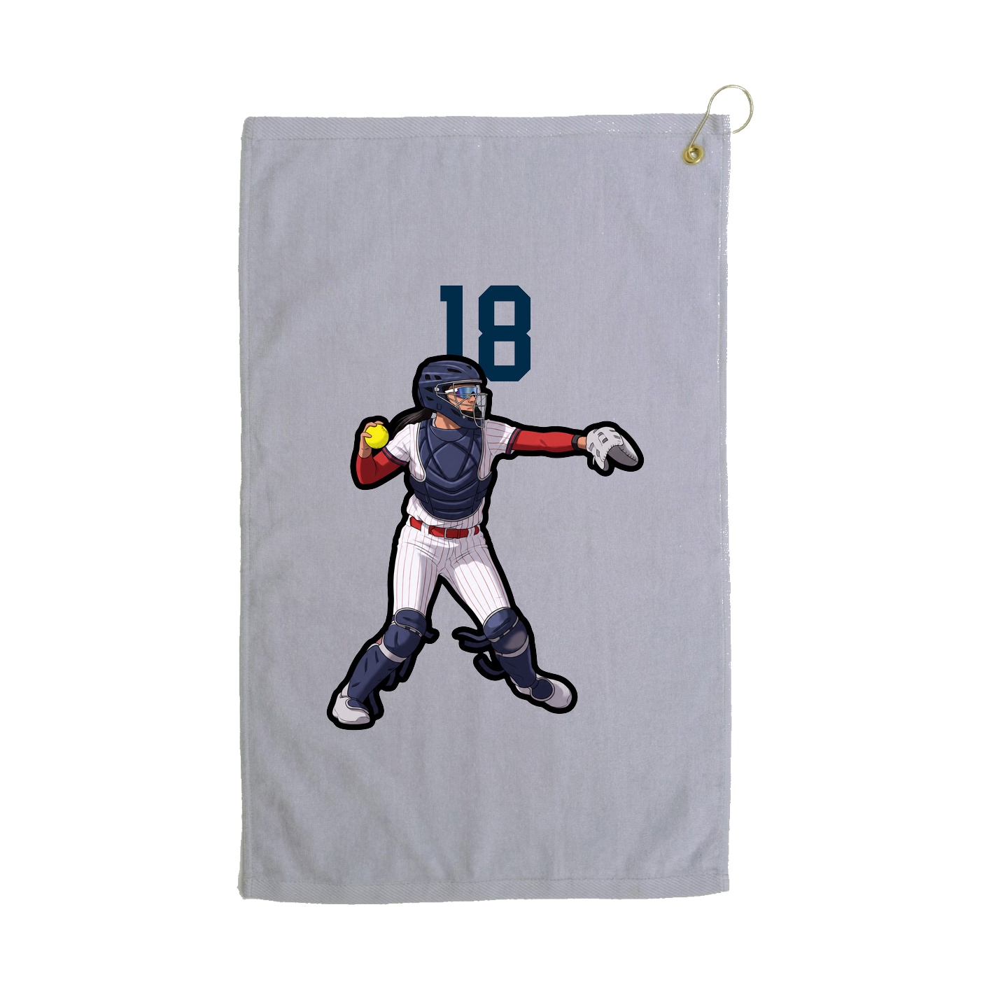 Golf Towel — Number Top in Grey