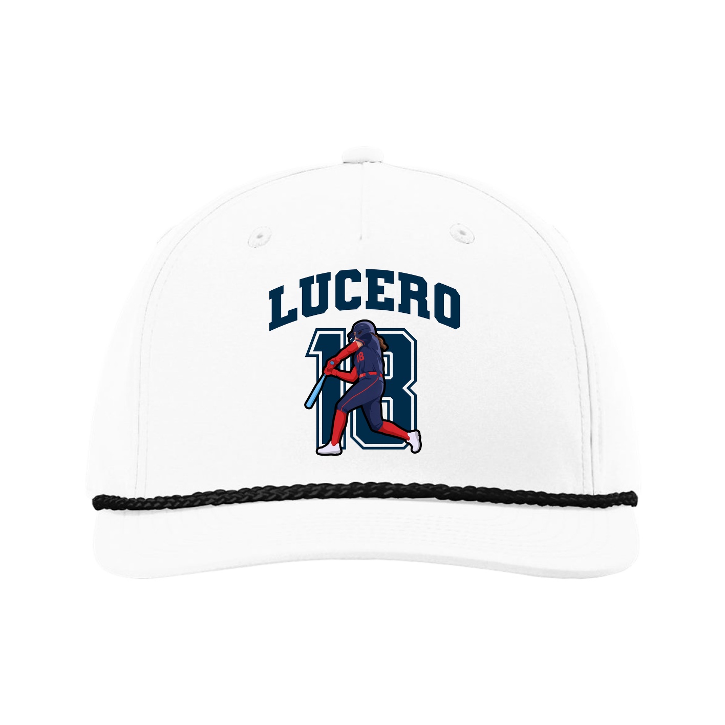 Five-Panel Classic Rope Cap — Number in White