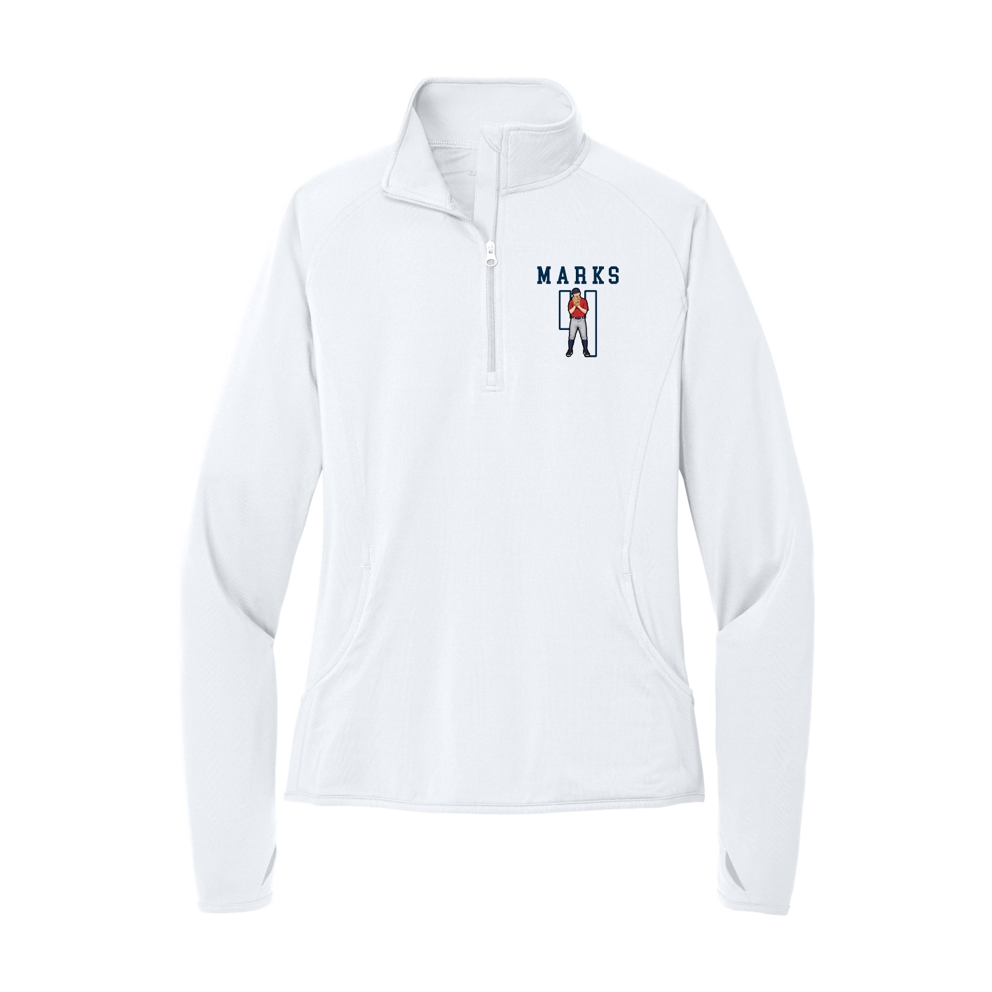 Women's Q-Zip Pullover — Shirsey in White