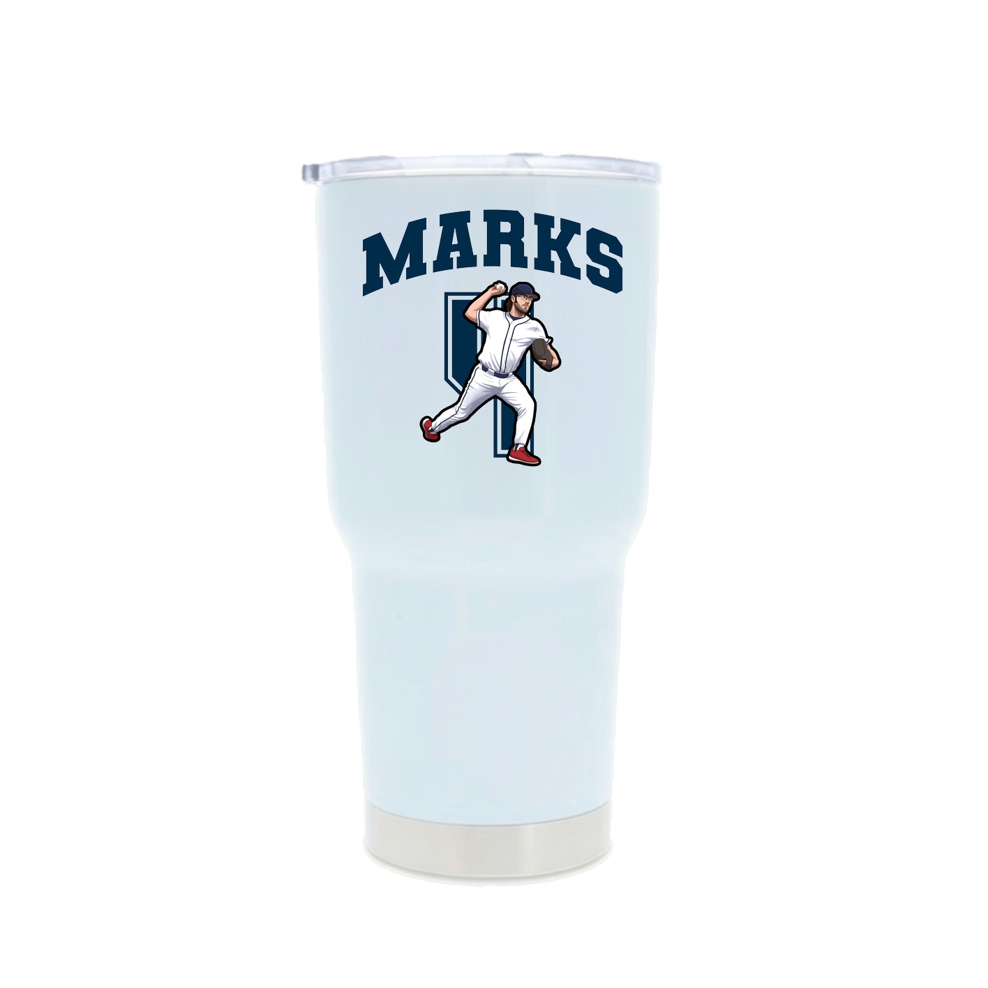 30oz Stainless Steel Tumbler — Number in White