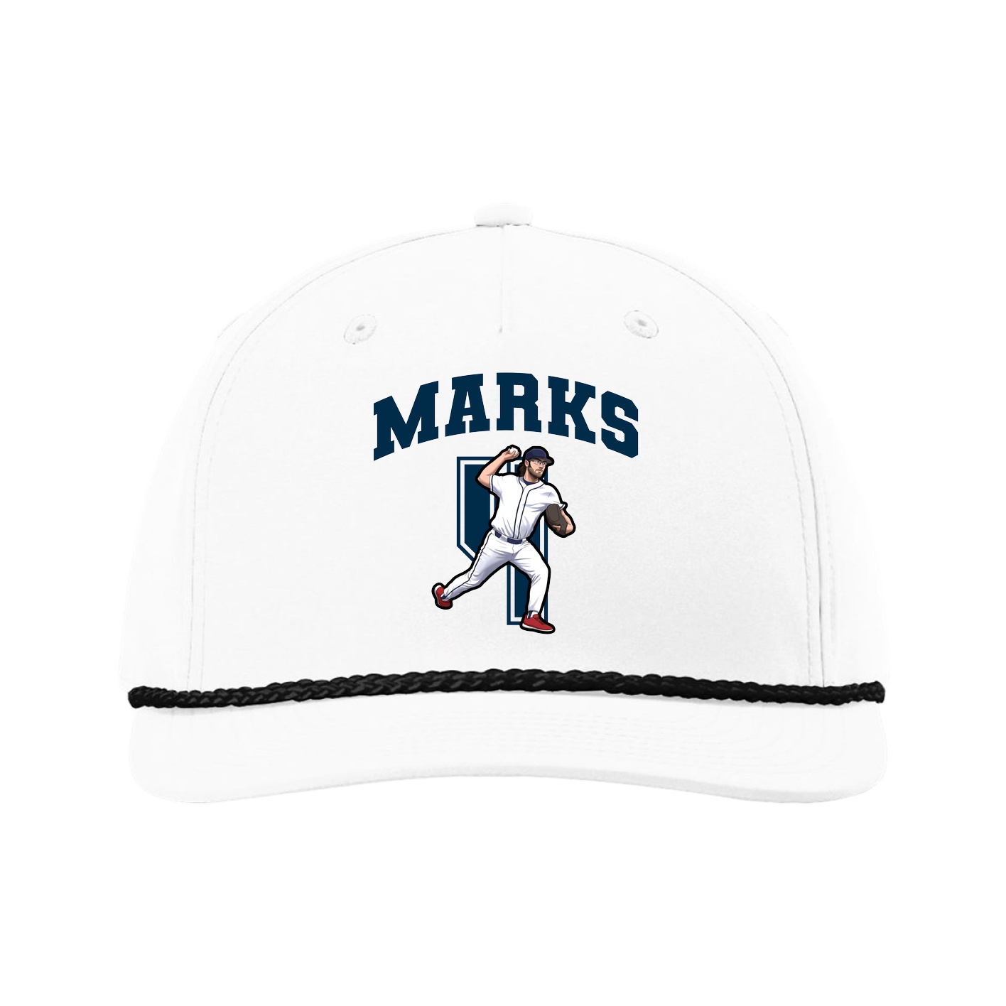 Five-Panel Classic Rope Cap — Number in White