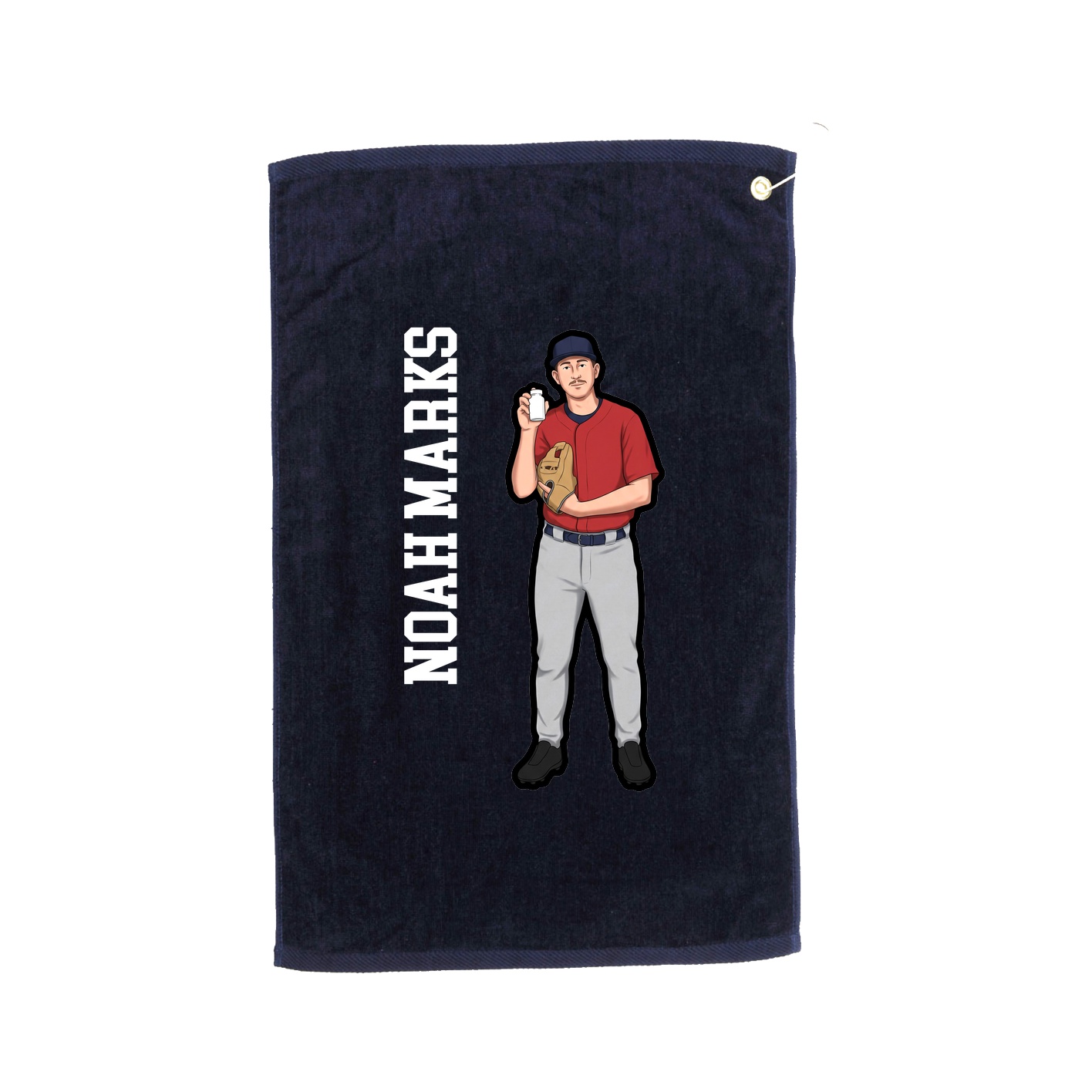 Golf Towel — Name Vertical in Navy