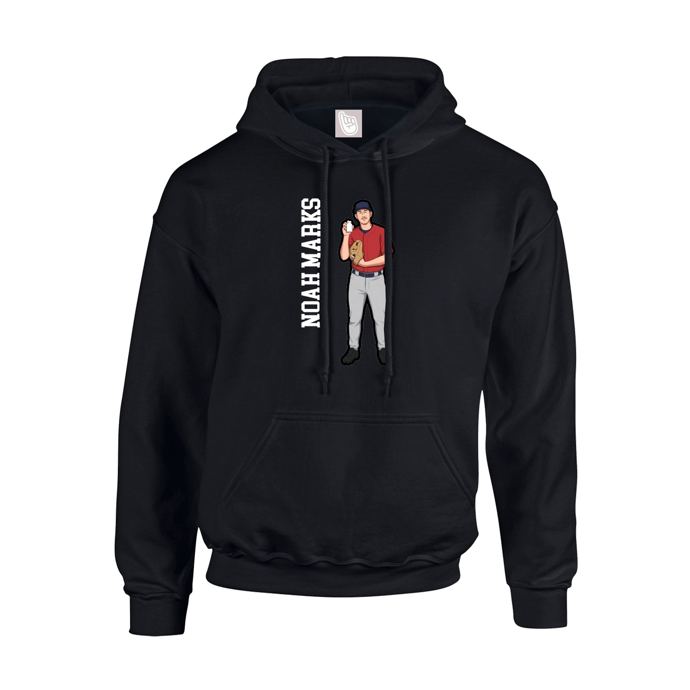 Hoodie — Name Vertical in Black