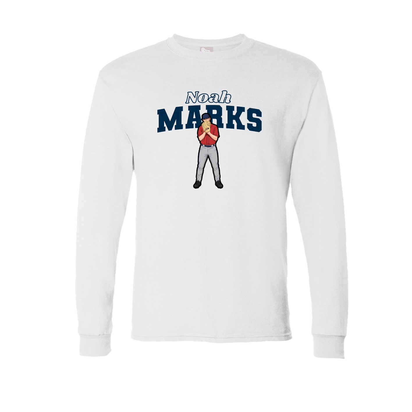 Long Sleeve Tee — Name Arch in White