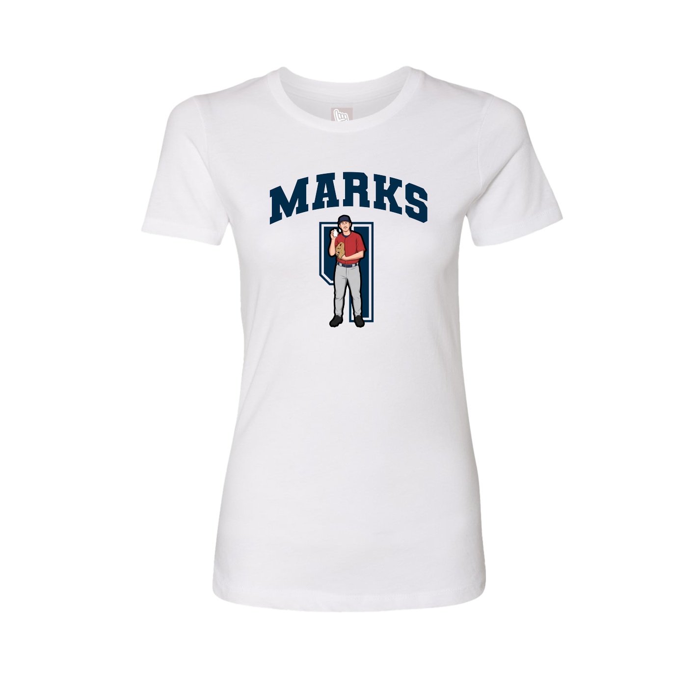Fitted Women's Tee — Number in White