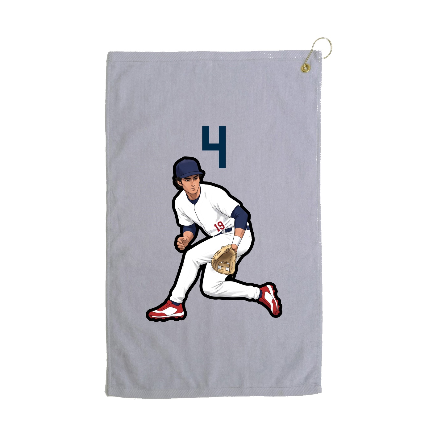 Golf Towel — Number Top in Grey