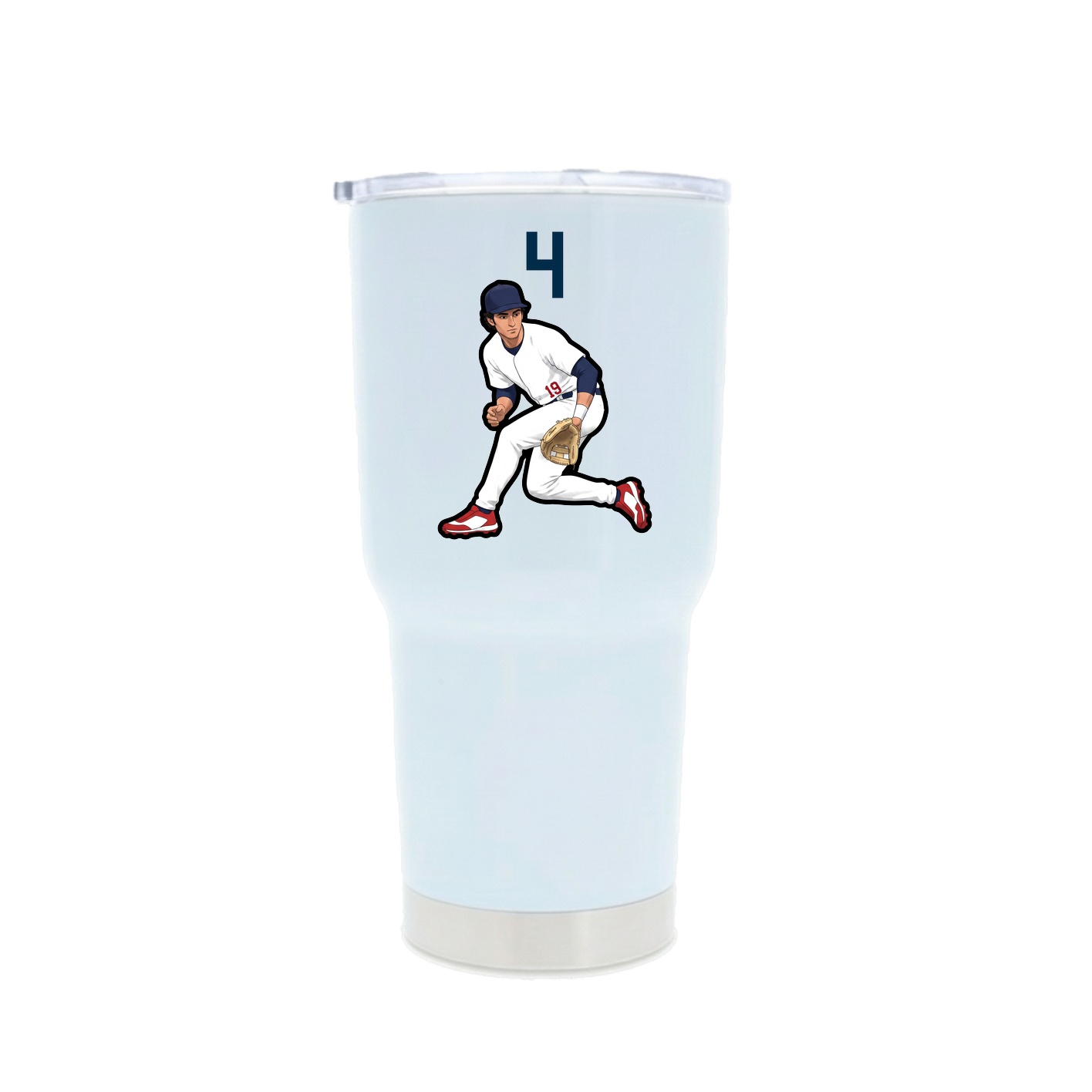 30oz Stainless Steel Tumbler — Number Top in White