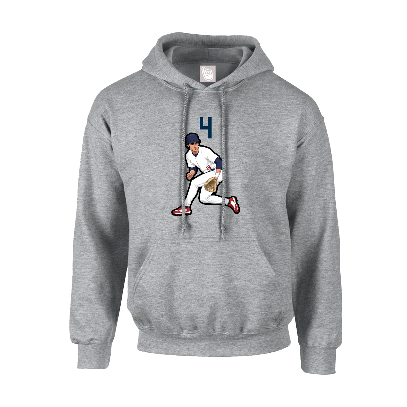 Youth Hoodie — Number Top in Grey