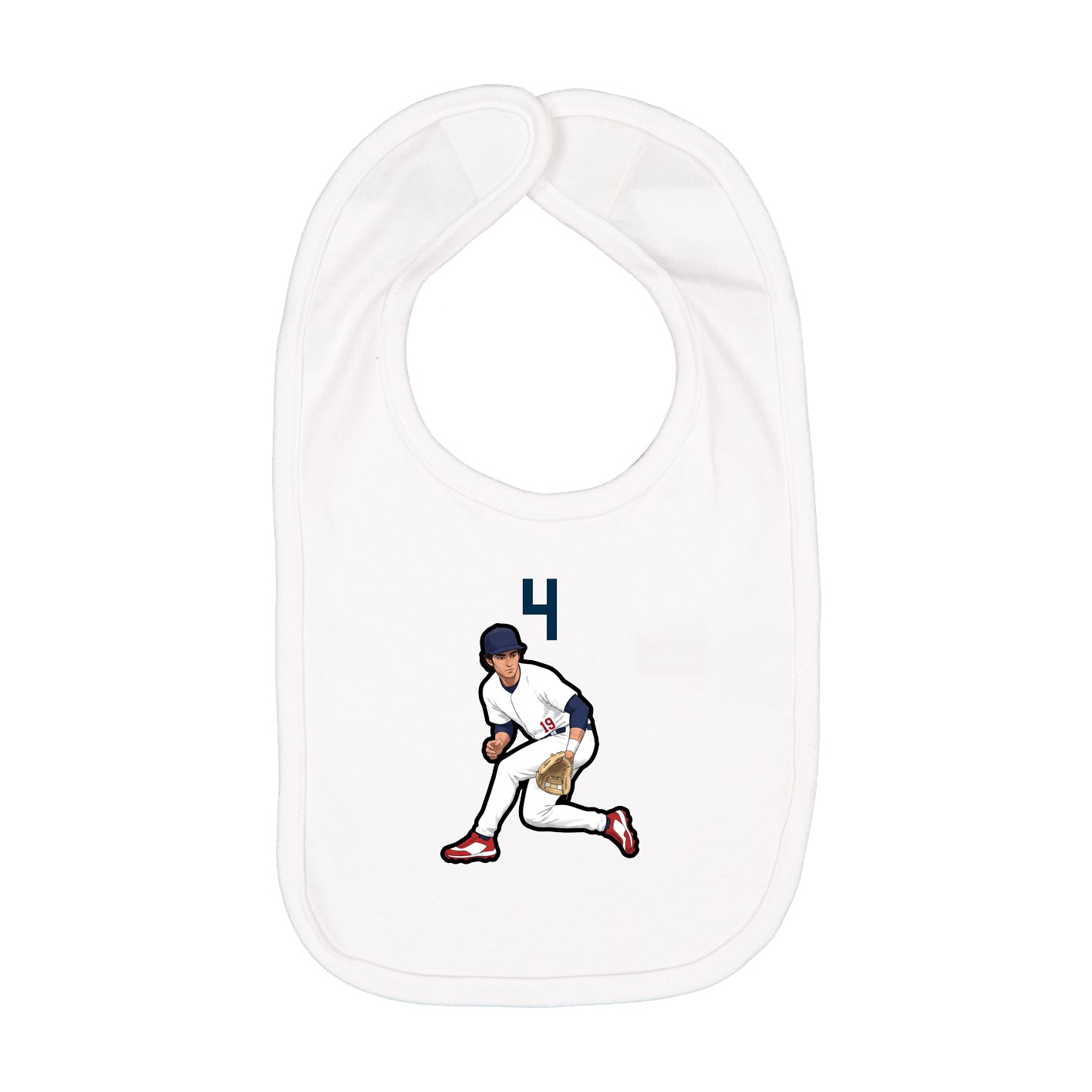 Infant Bib — Number Top in White