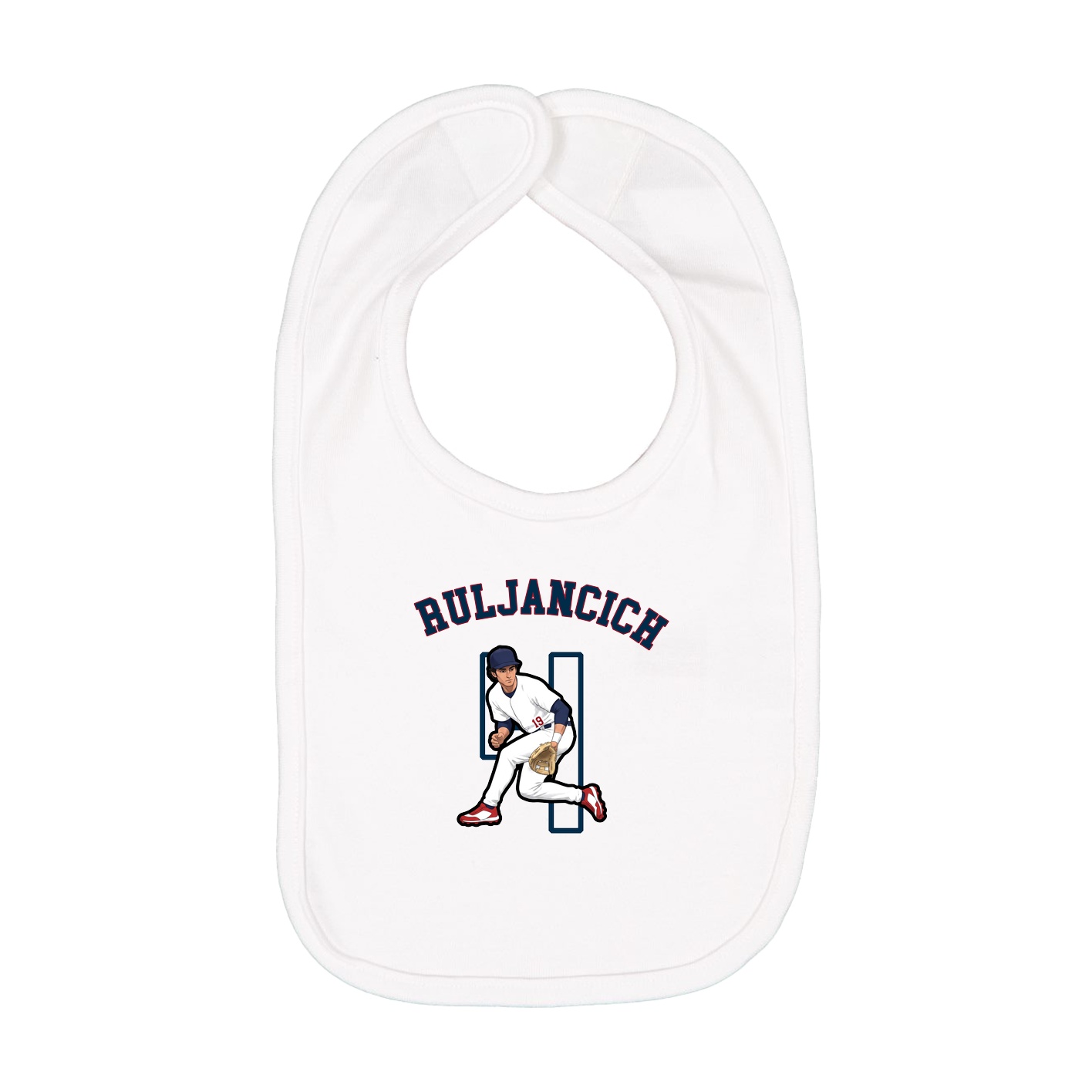 Infant Bib — Shirsey Arch in White
