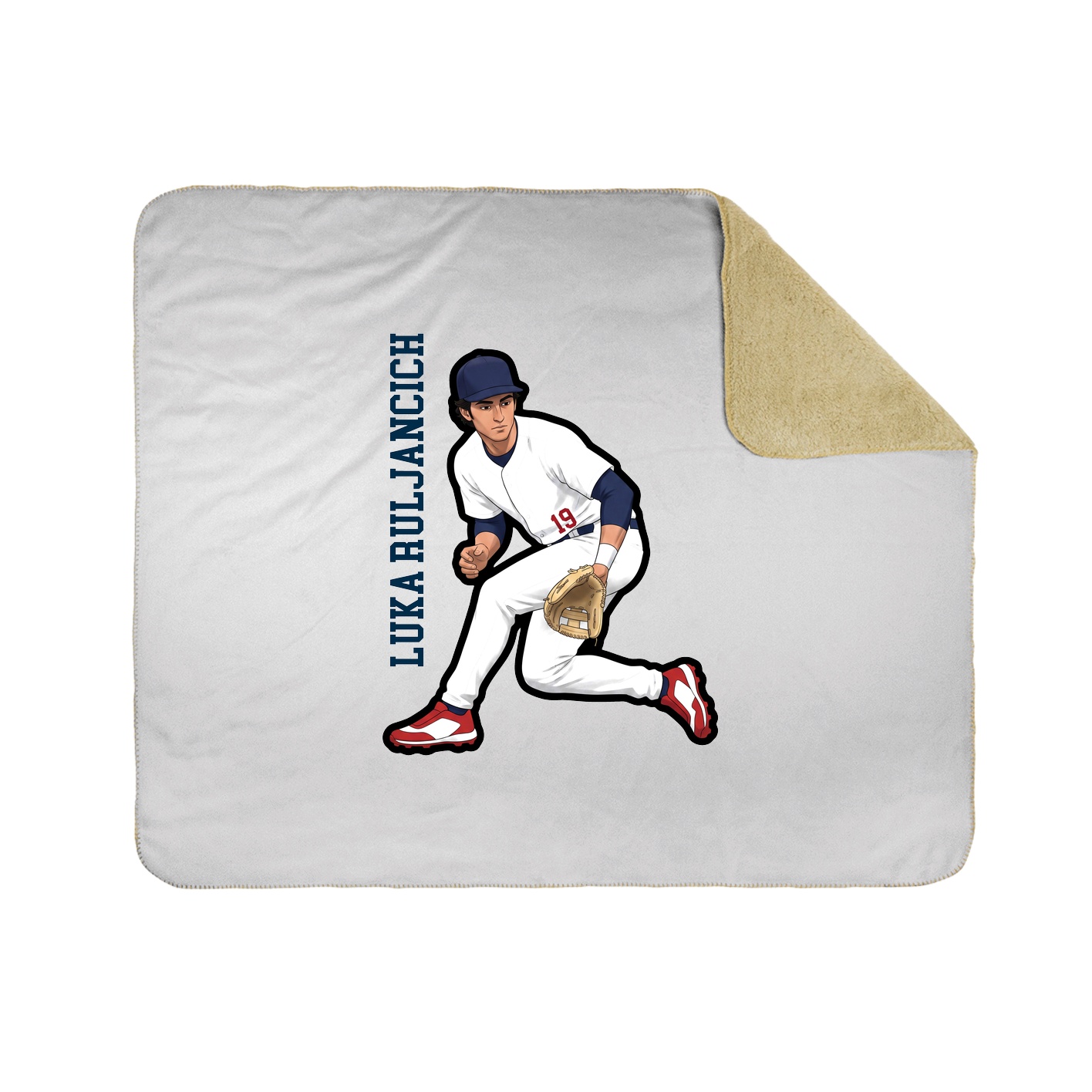 Throw Blanket — Name Vertical in White