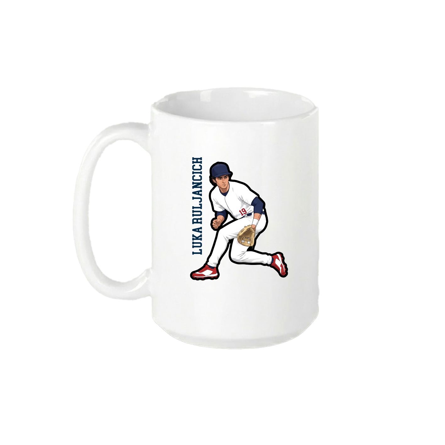 15oz Coffee Mug — Name Vertical in White