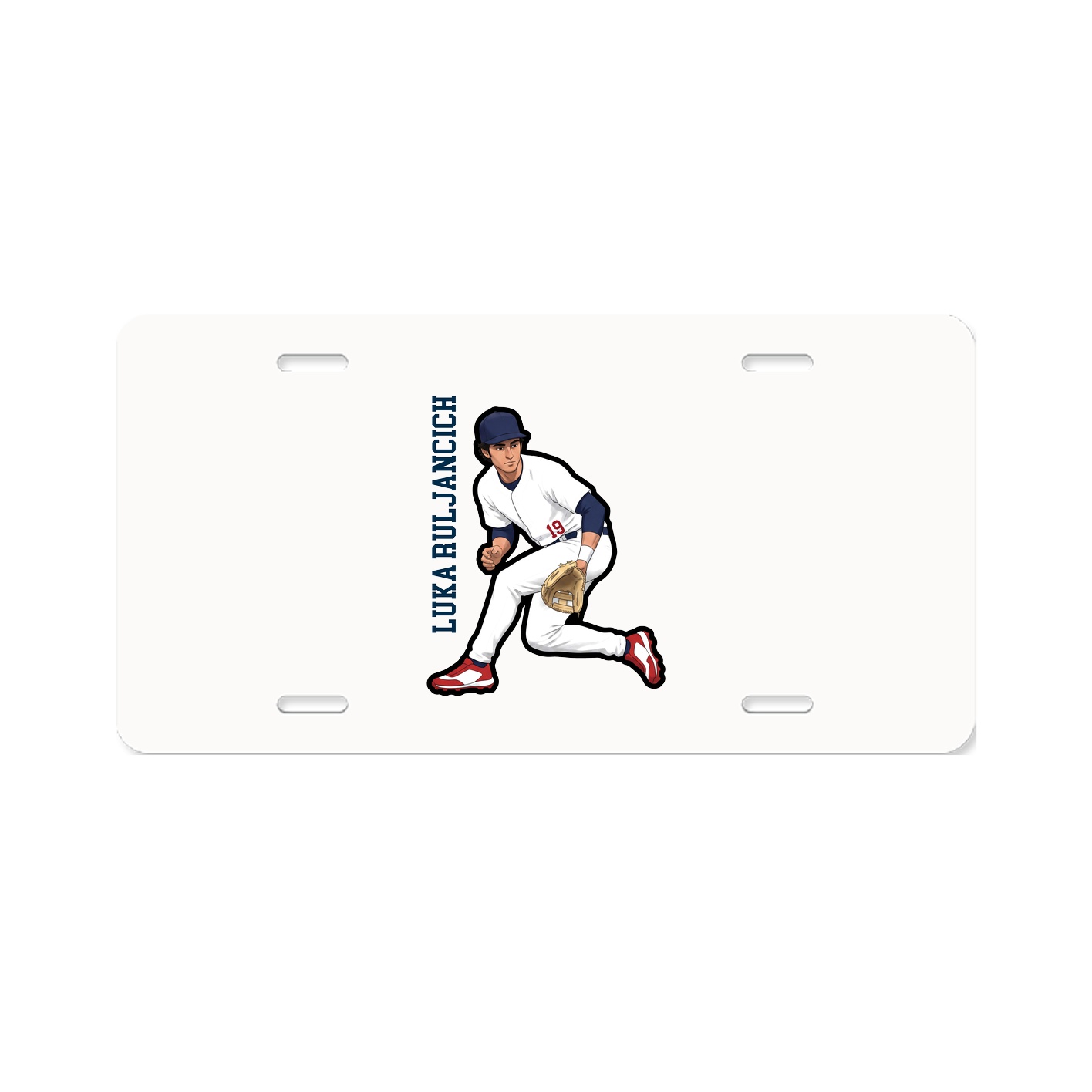 License Plate — Name Vertical in Classic