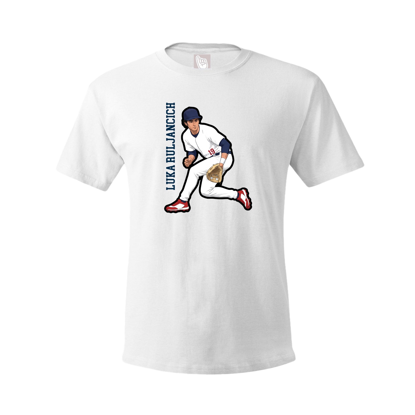 Youth Tee — Name Vertical in White