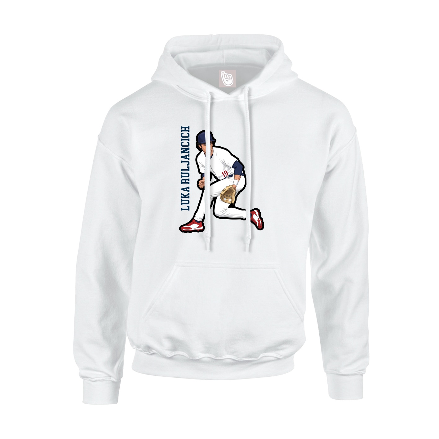 Hoodie — Name Vertical in White