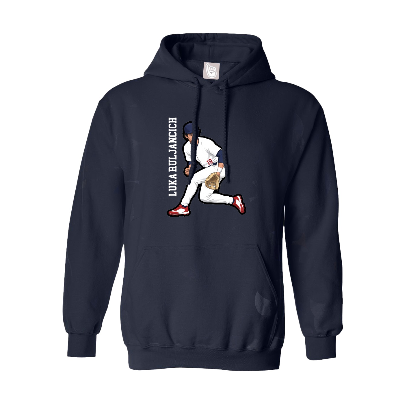 Youth Hoodie — Name Vertical in Navy