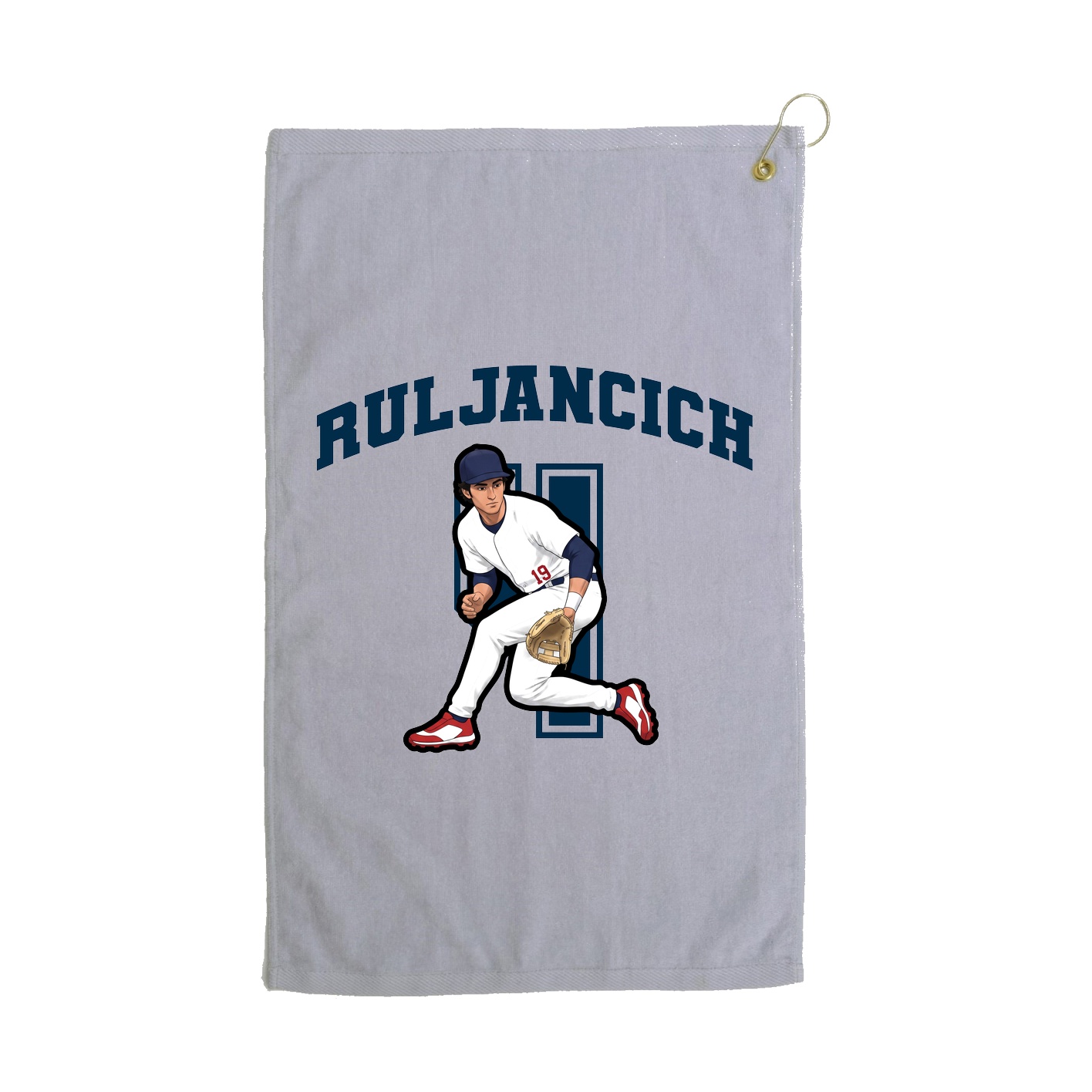 Golf Towel — Number in Grey