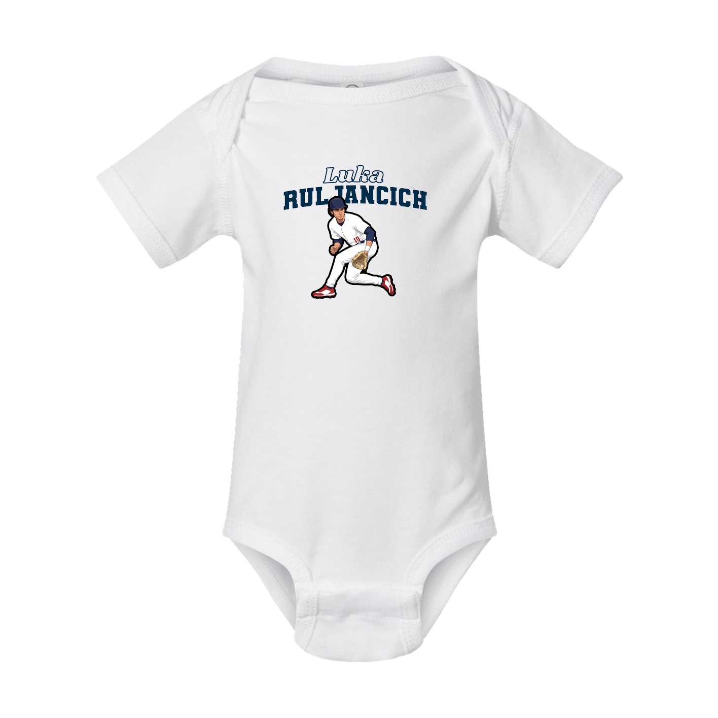 Baby Onesie — Name Arch in White