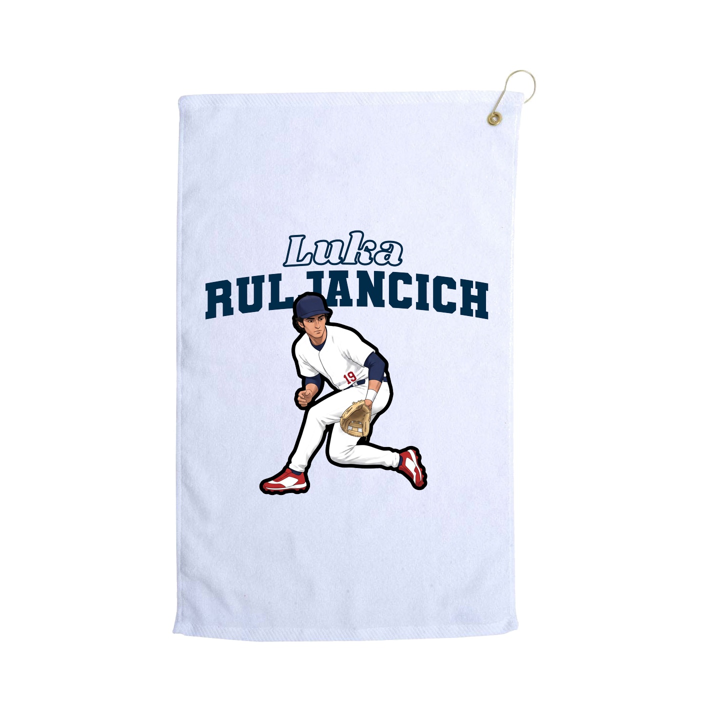 Golf Towel — Name Arch in White