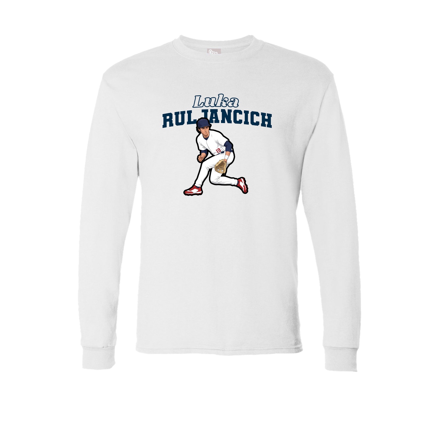 Long Sleeve Tee — Name Arch in White