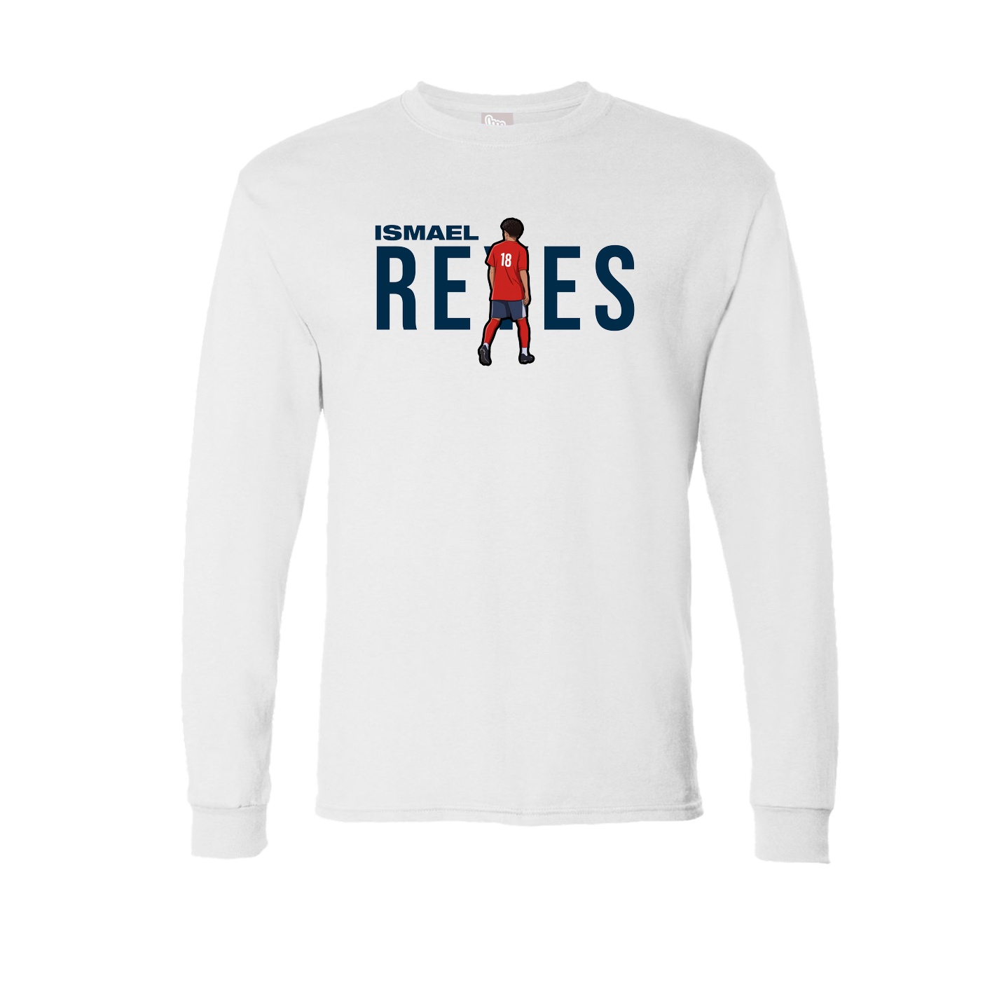 Long Sleeve Tee — Player Name in White