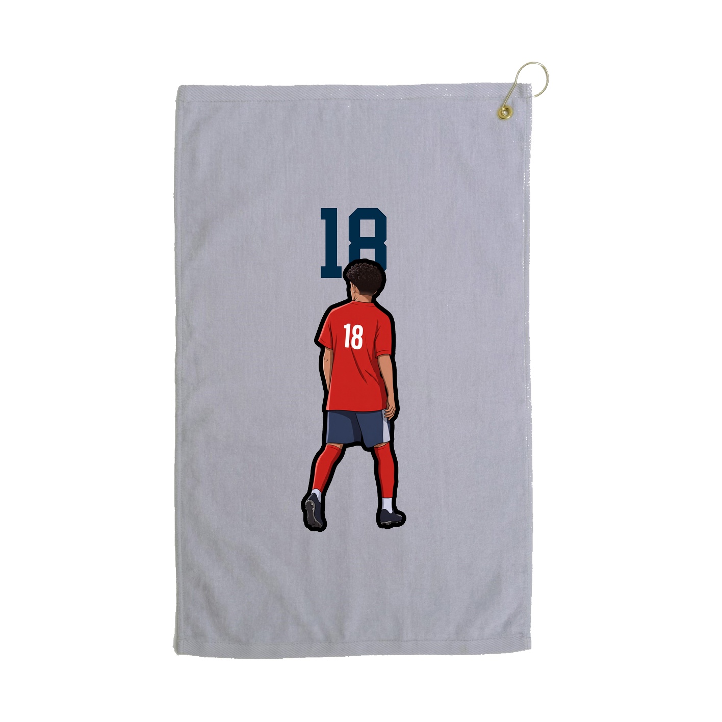 Golf Towel — Number Top in Grey