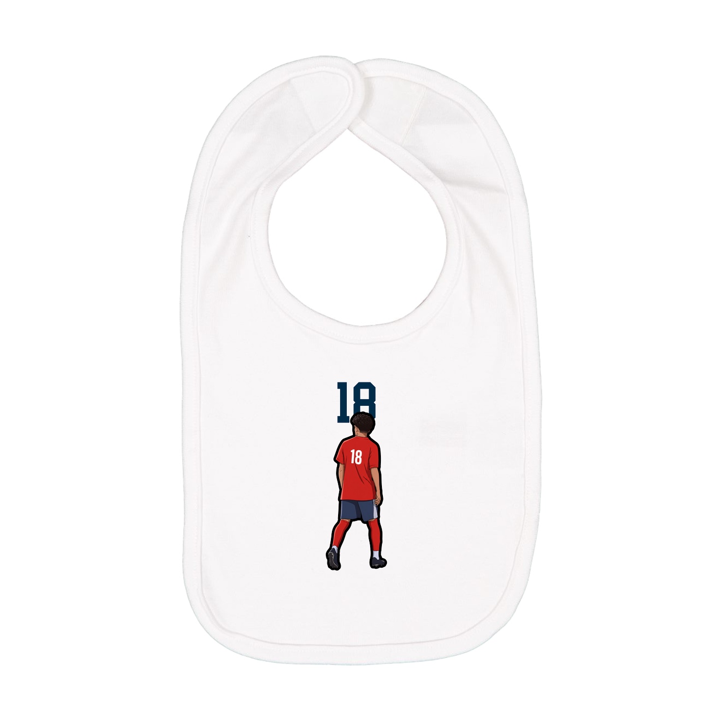 Infant Bib — Number Top in White