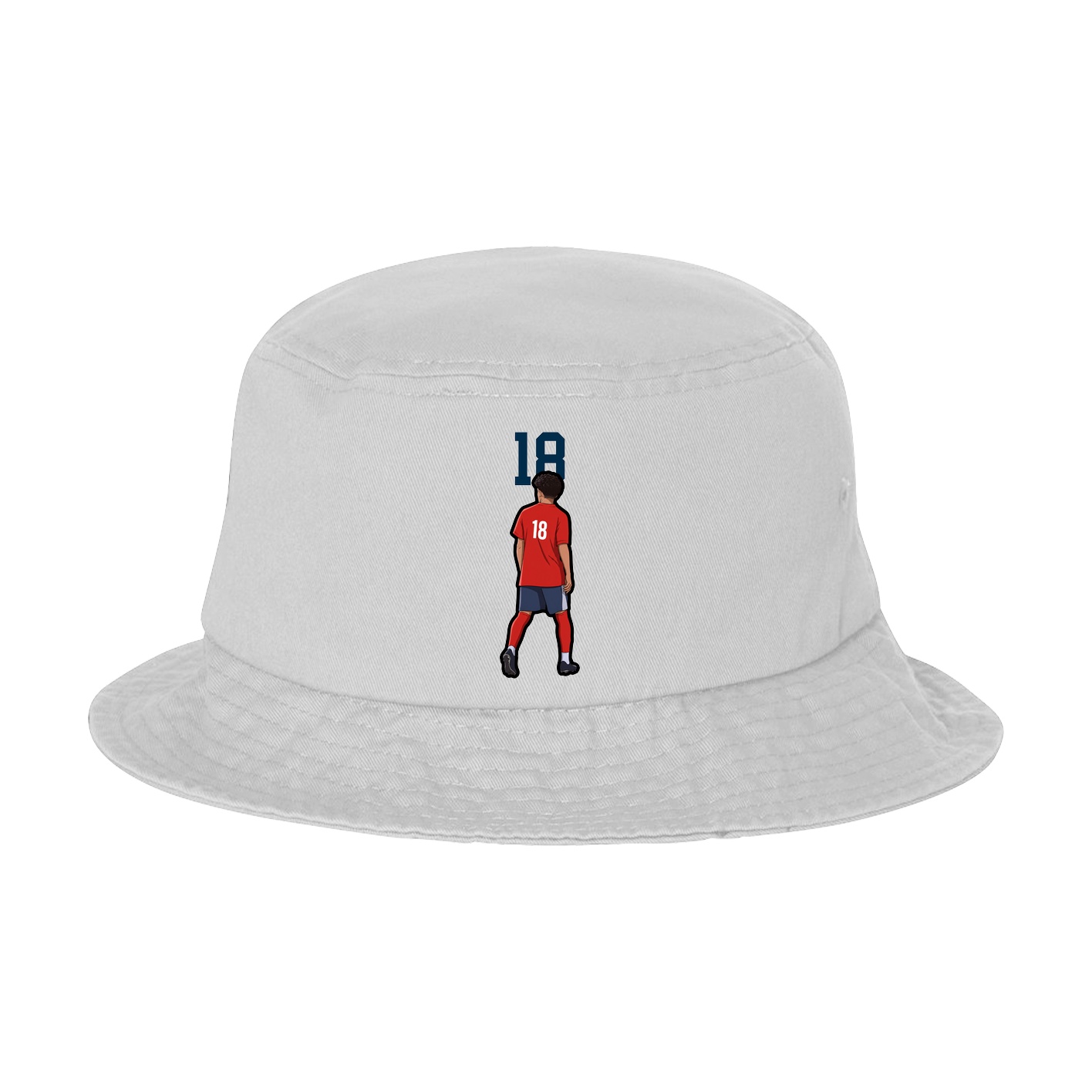 Bucket Cap — Number Top in White