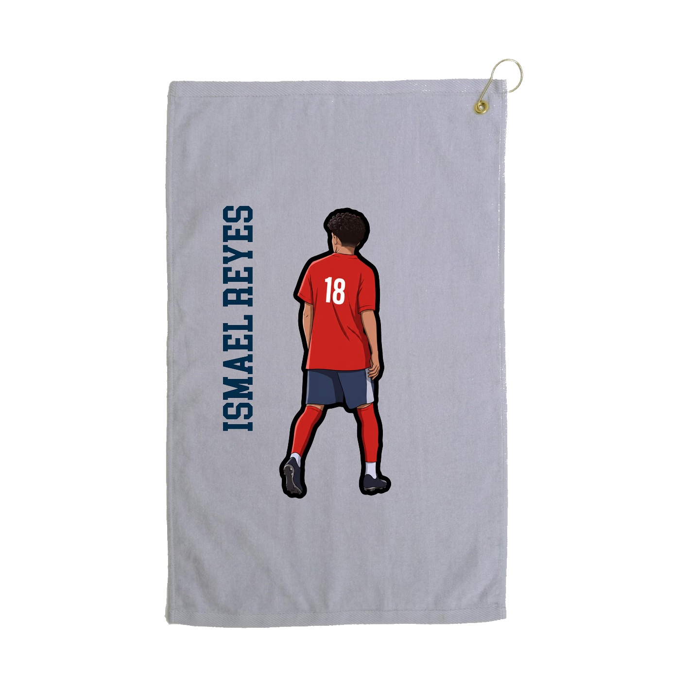 Golf Towel — Name Vertical in Grey
